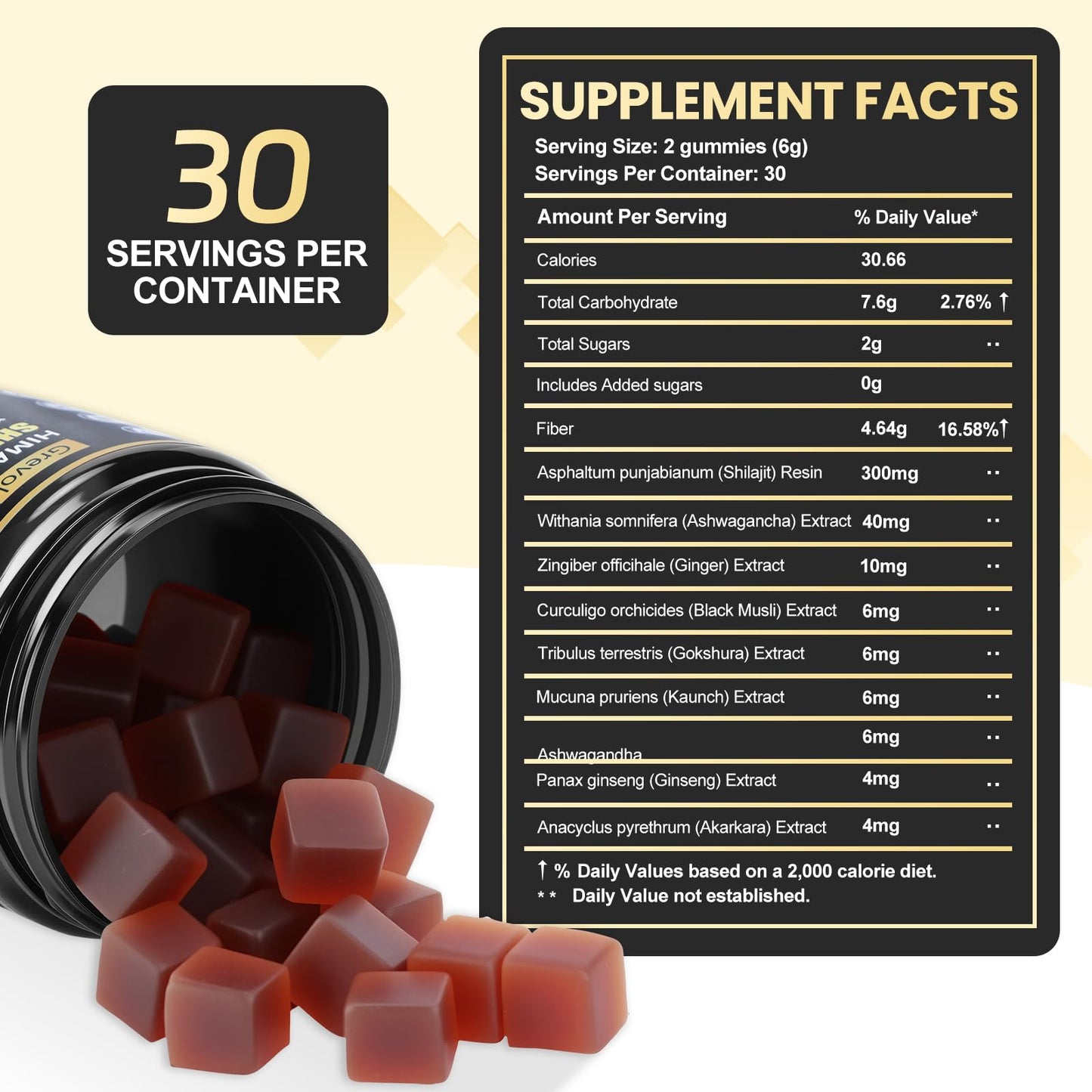 Grevol Himalayan Shilajit Gummies with Ashwagandha 60 Gummies