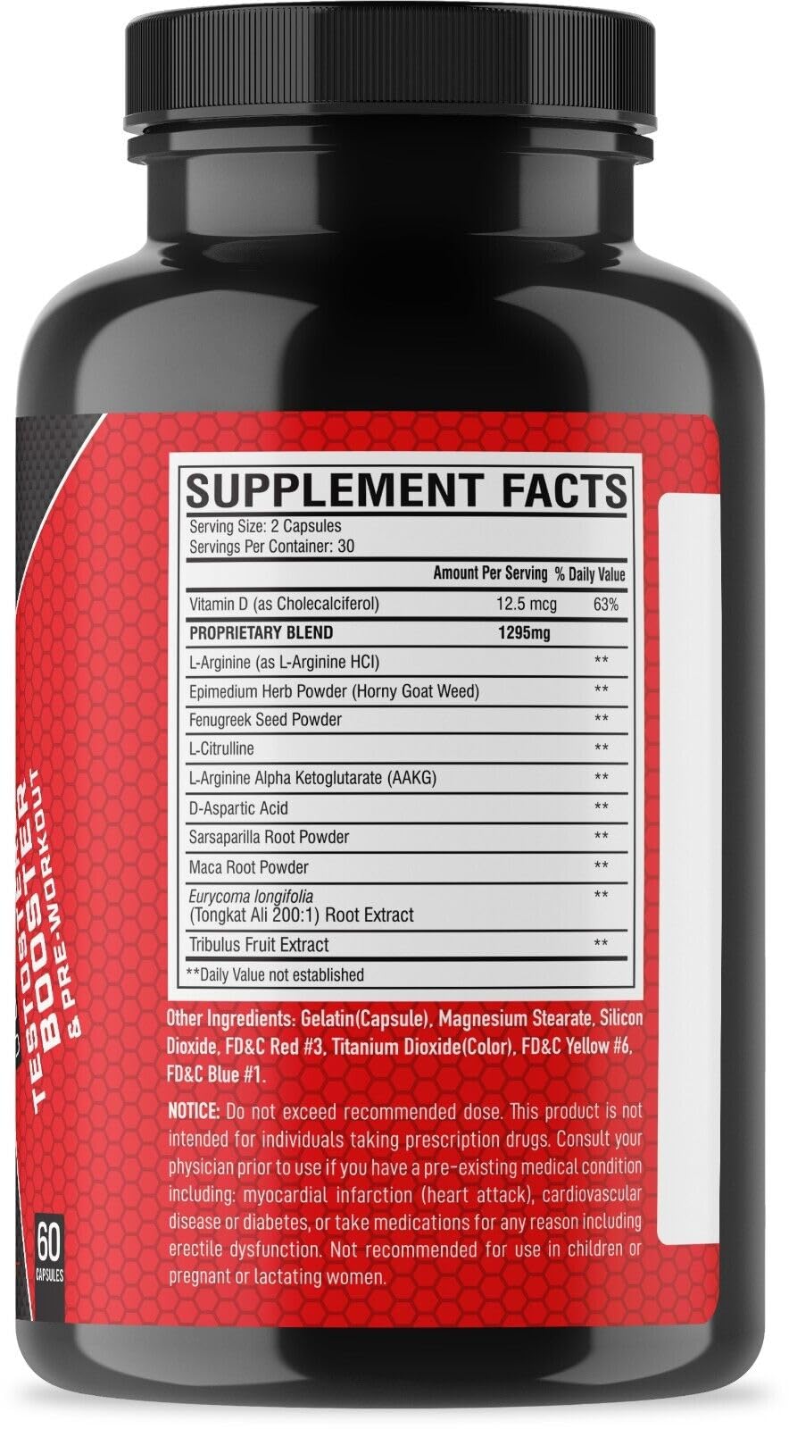 ANTLS Supplements Testosterone Booster for Men with Nitric Oxide Pre Workout, Capsule, 60 Count