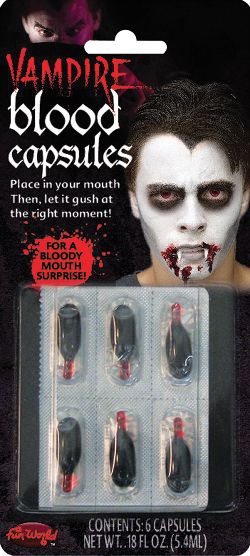 Totally Ghoul Halloween Vampire Blood Capsules, 24 Capsules