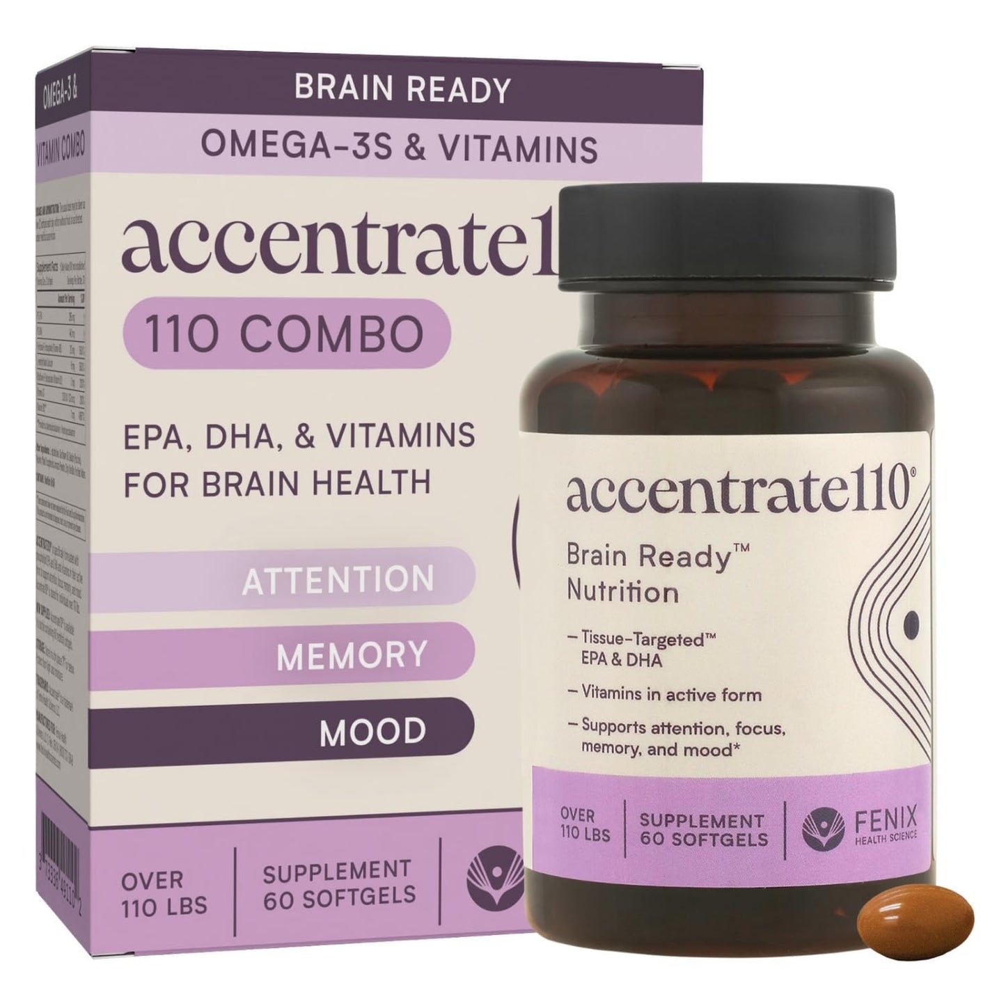 Accentrate Methylated Vitamin B Complex with Omega-3 Softgels 60 Count