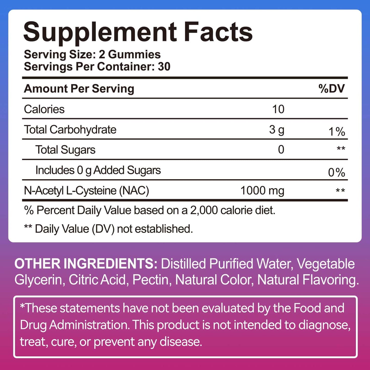 Nyloriaine NAC N-Acetyl Cysteine Gummy, 1 Count