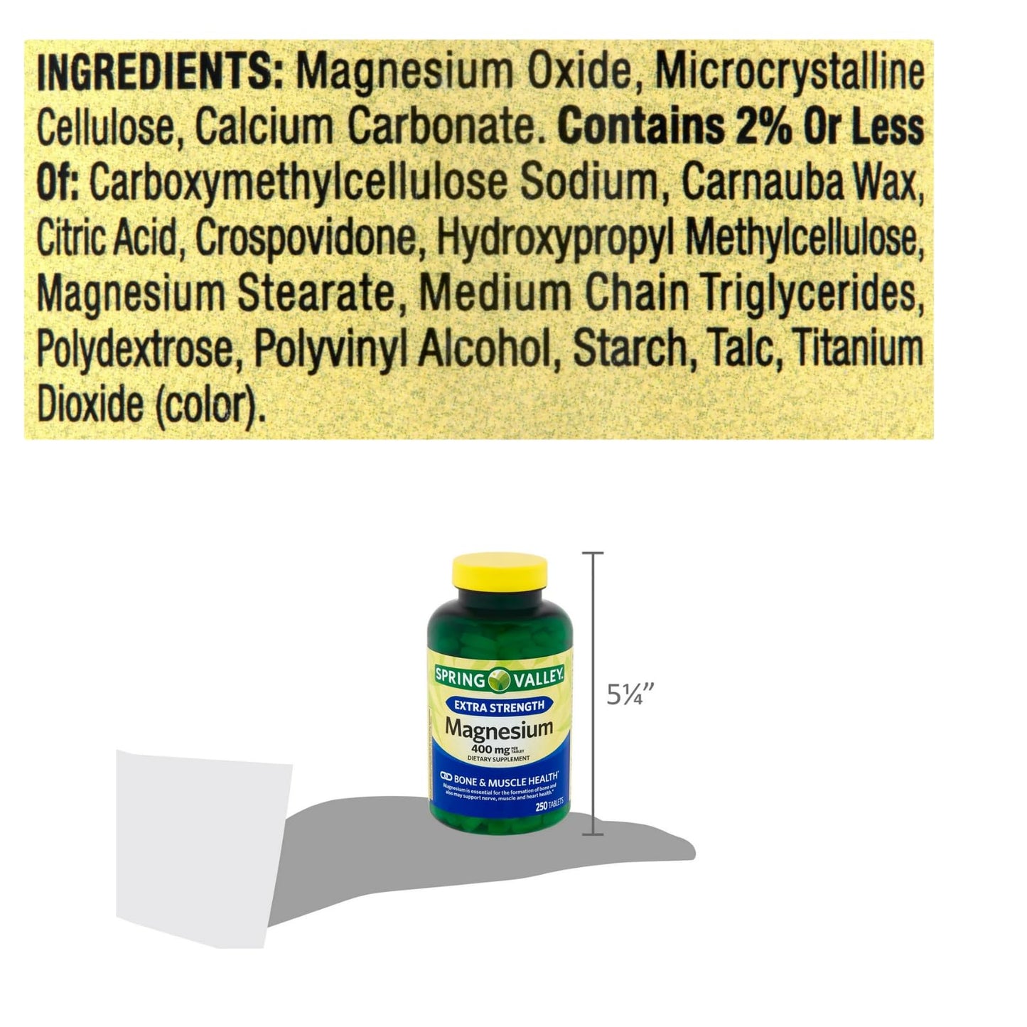 Generic Extra Strength Magnesium Oxide 400 mg Tablets, 250 Count