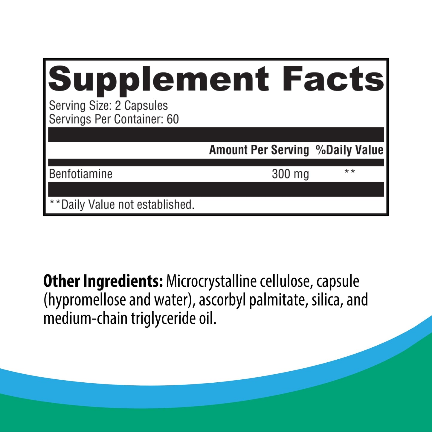 Rootcology Benfotiamine 300mg Capsules, 120 Count