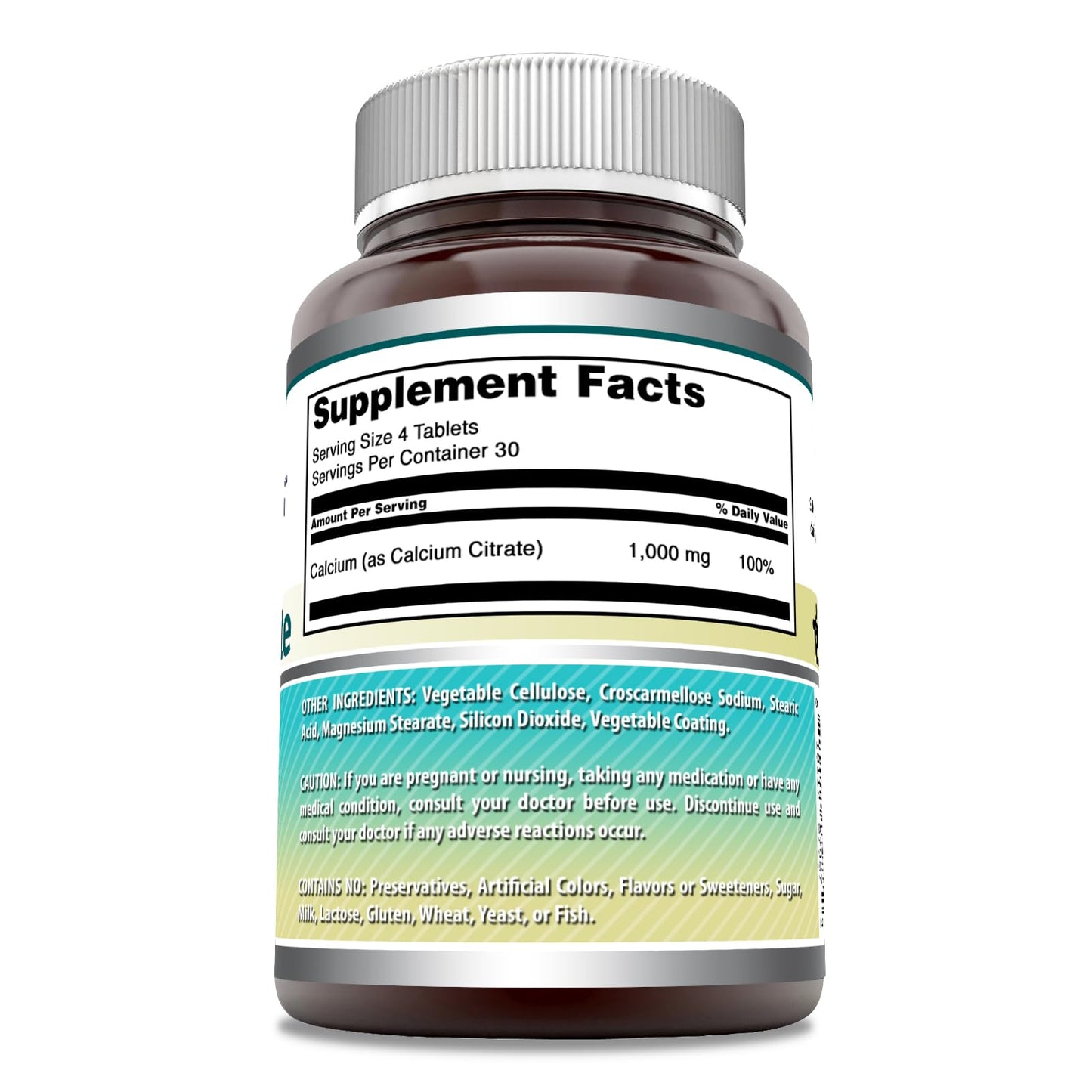 Amazing Nutrition Calcium Citrate Supplement 1000 mg Tablets 120