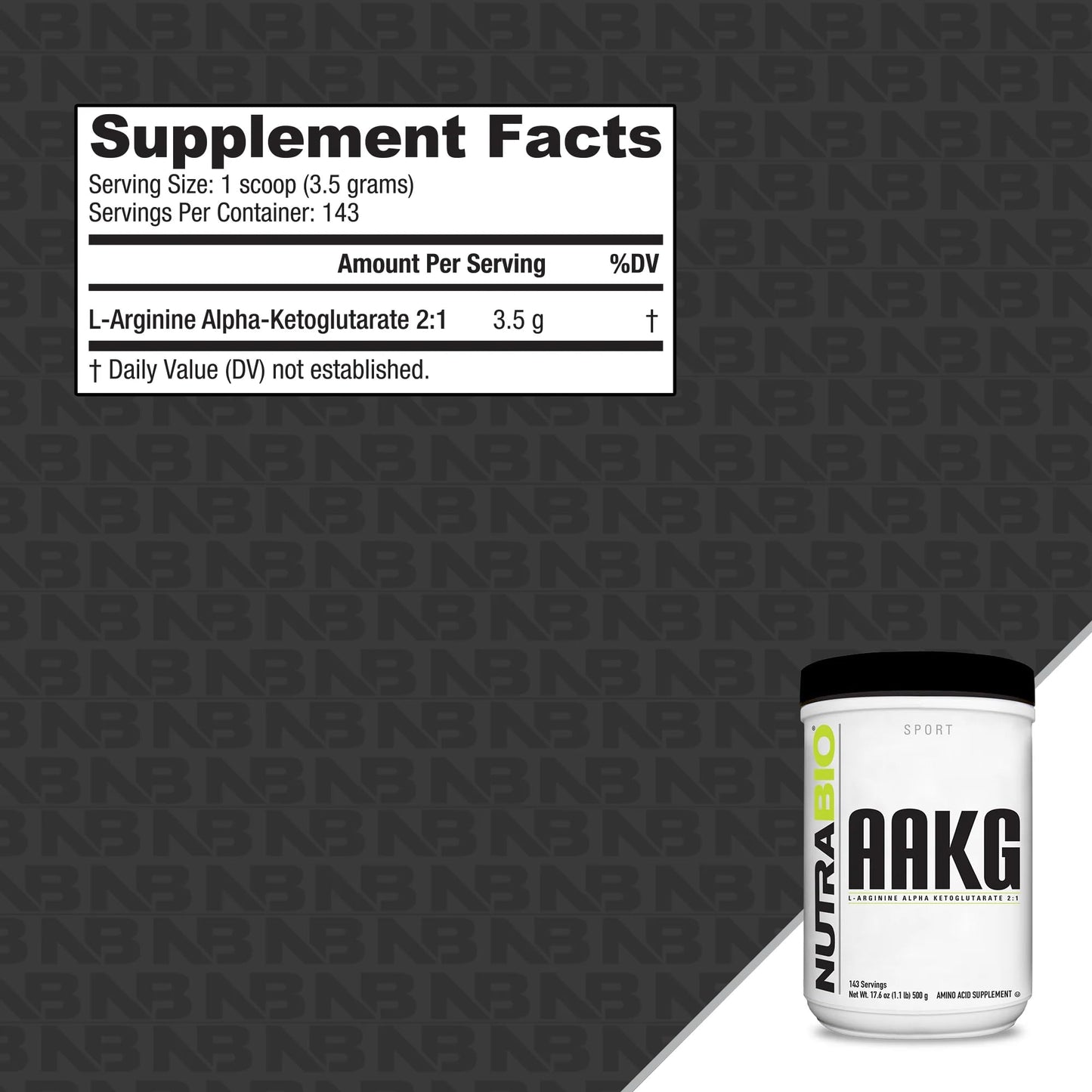 NutraBio Arginine AKG Workout Supplement Powder 17.637