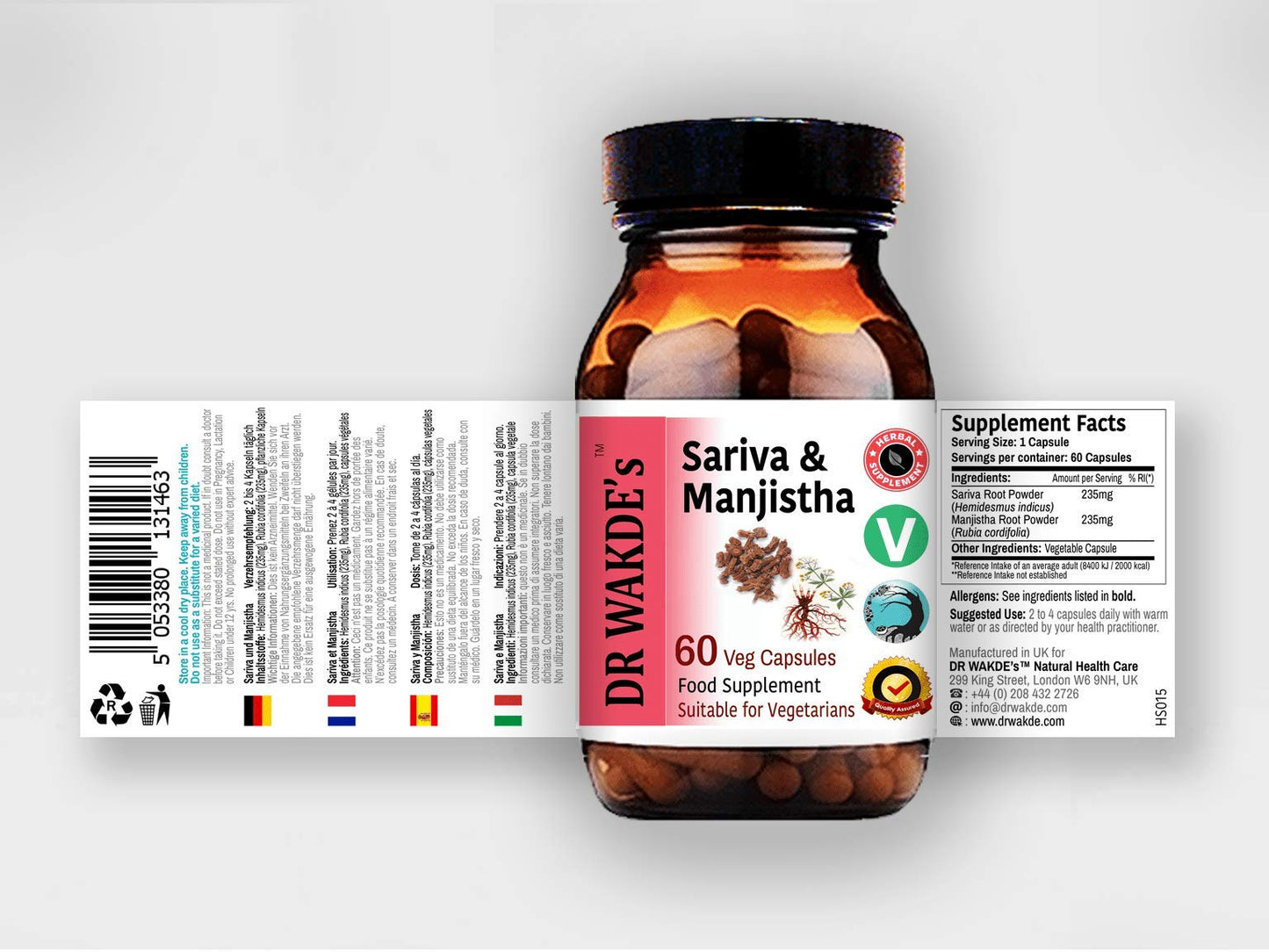 DR WAKDE's Sariva & Manjistha Capsules, 1 Count