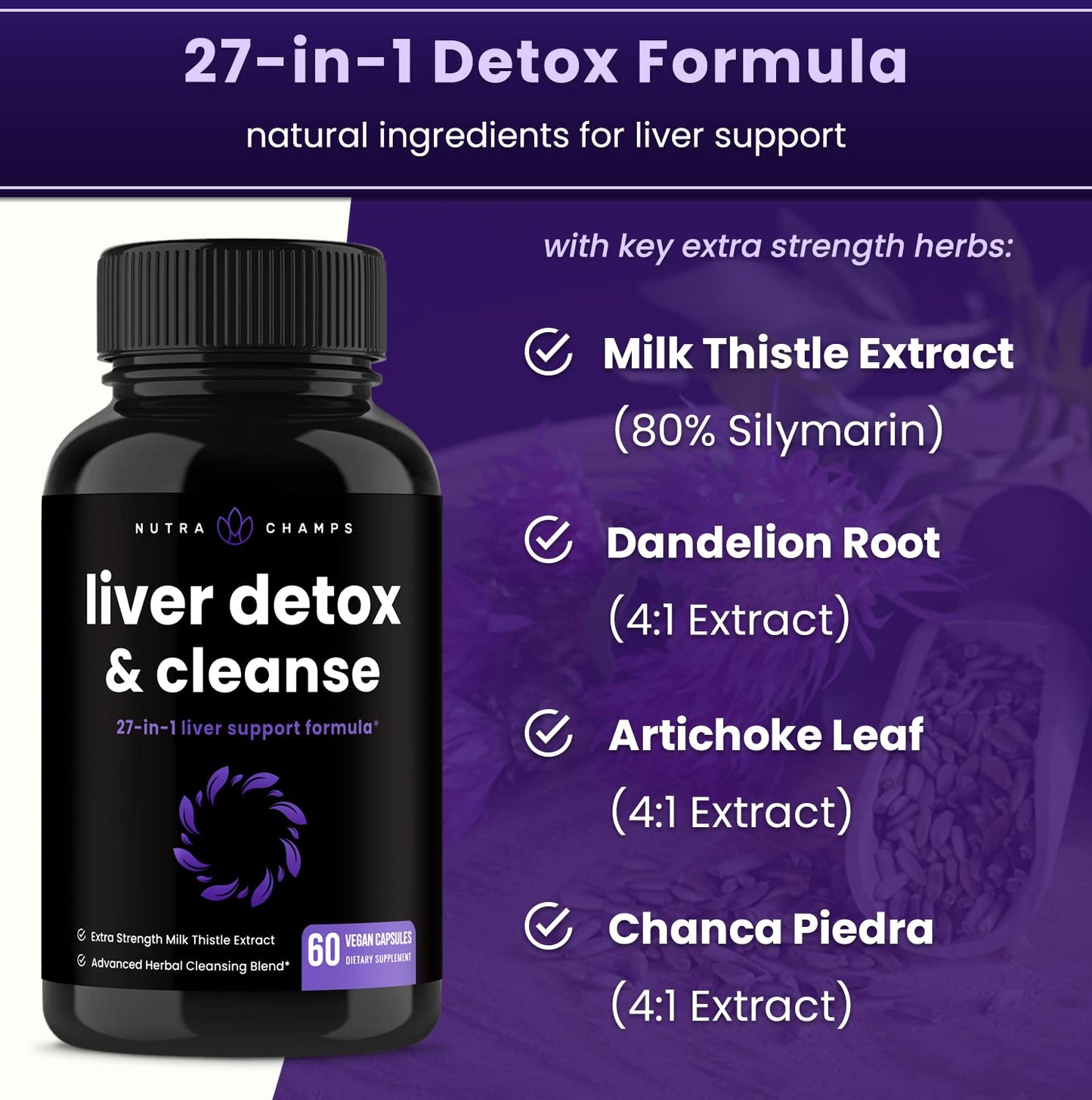 NutraChamps Liver Cleanse Capsules and Kidney Cleanse Capsules, 2 Pack Bundle