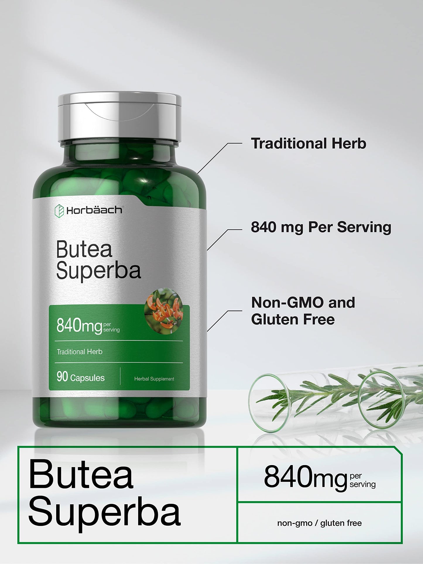 Horbäach Butea Superba Root 840mg Capsules, 90 Capsules