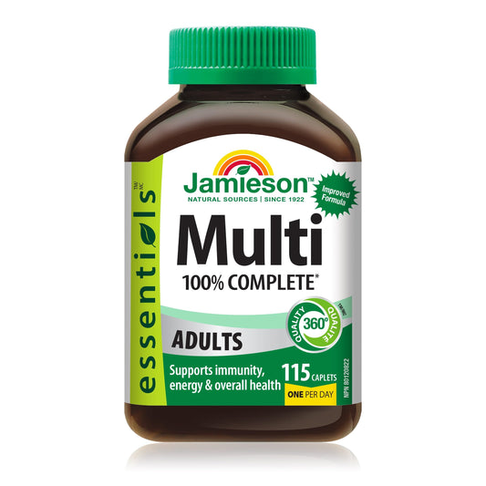 Jamieson Laboratories 100% Complete Multivitamin for Adults Caplet, 1 Count