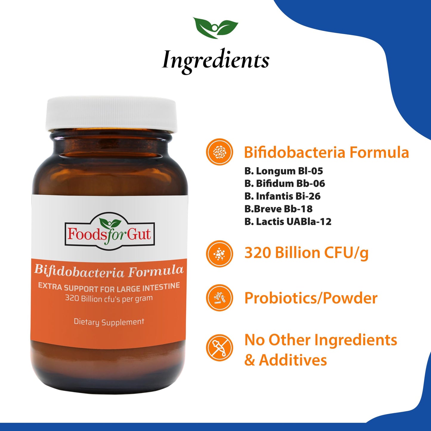Foods For Gut Bifido Formula 320 Billion cfu's Powder 2.11 oz