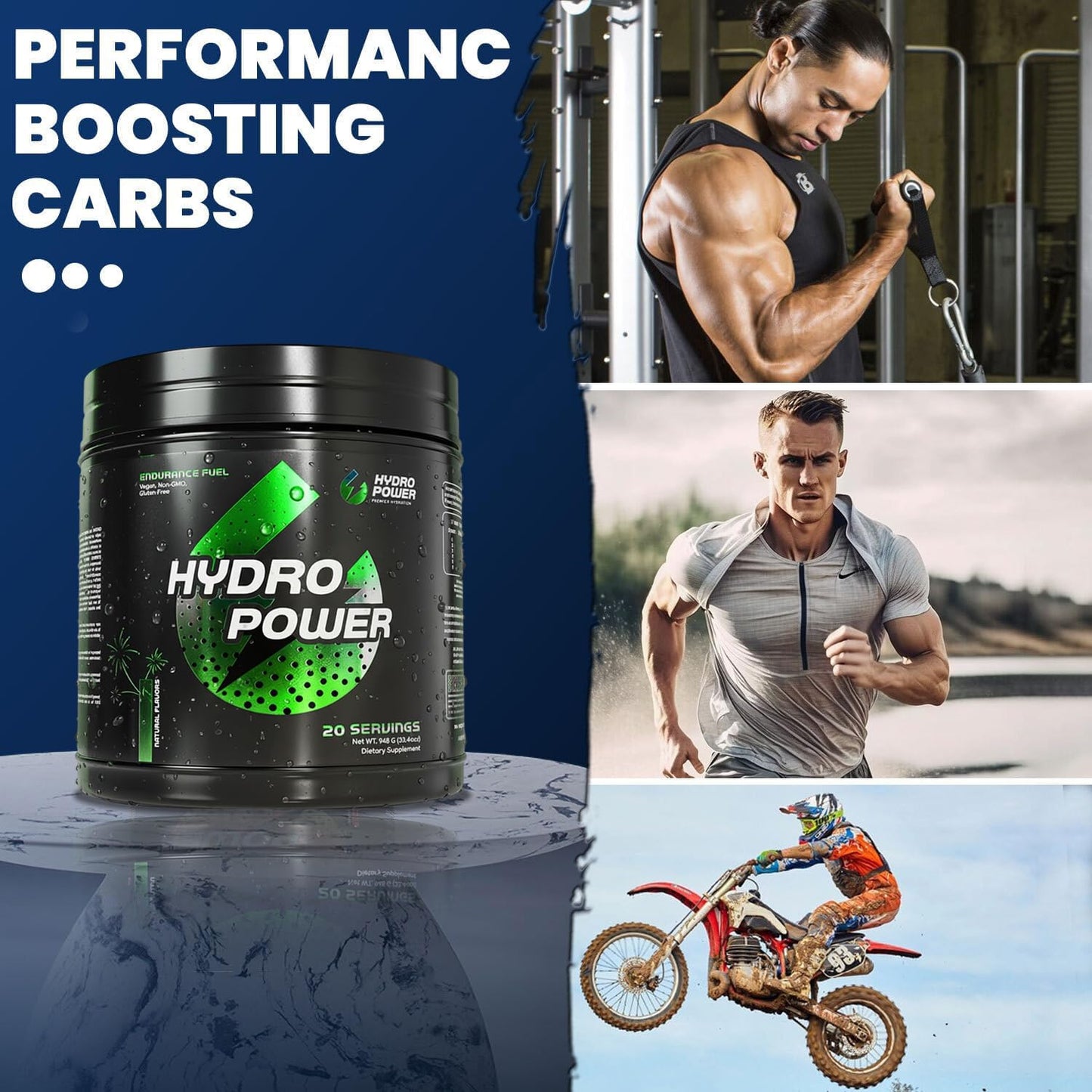 Hydro Power Endurance Fuel High Carb Supplement Powder, 34 Servings