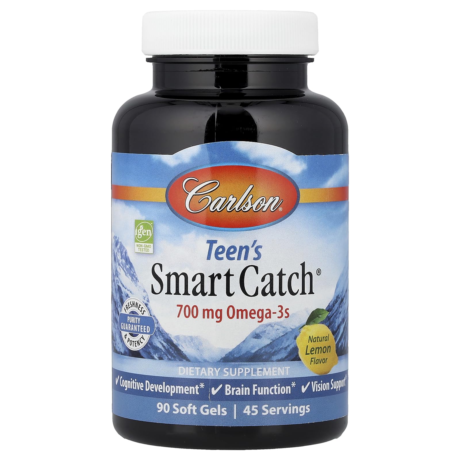 Carlson Smart Catch Fish Oil for Teens, 1000mg 90 Softgels