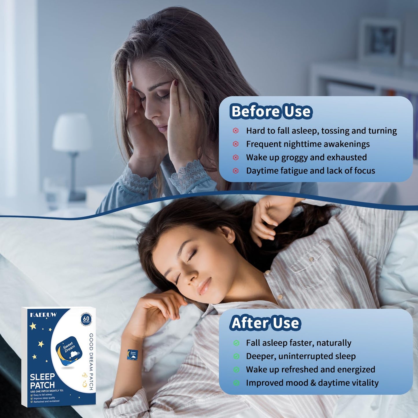 Kaeruw Sleep Caplets with Magnesium and Sour Cherry Extract, Plant-Based Sleep Aid, 120 Count