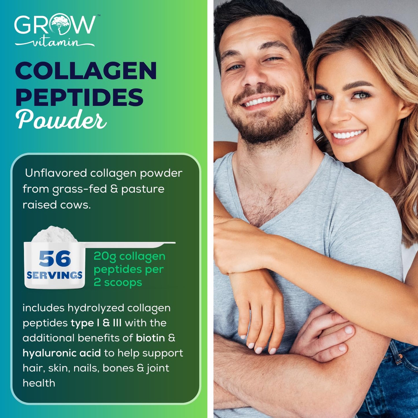 Grow Vitamin Collagen Peptides Powder 20g