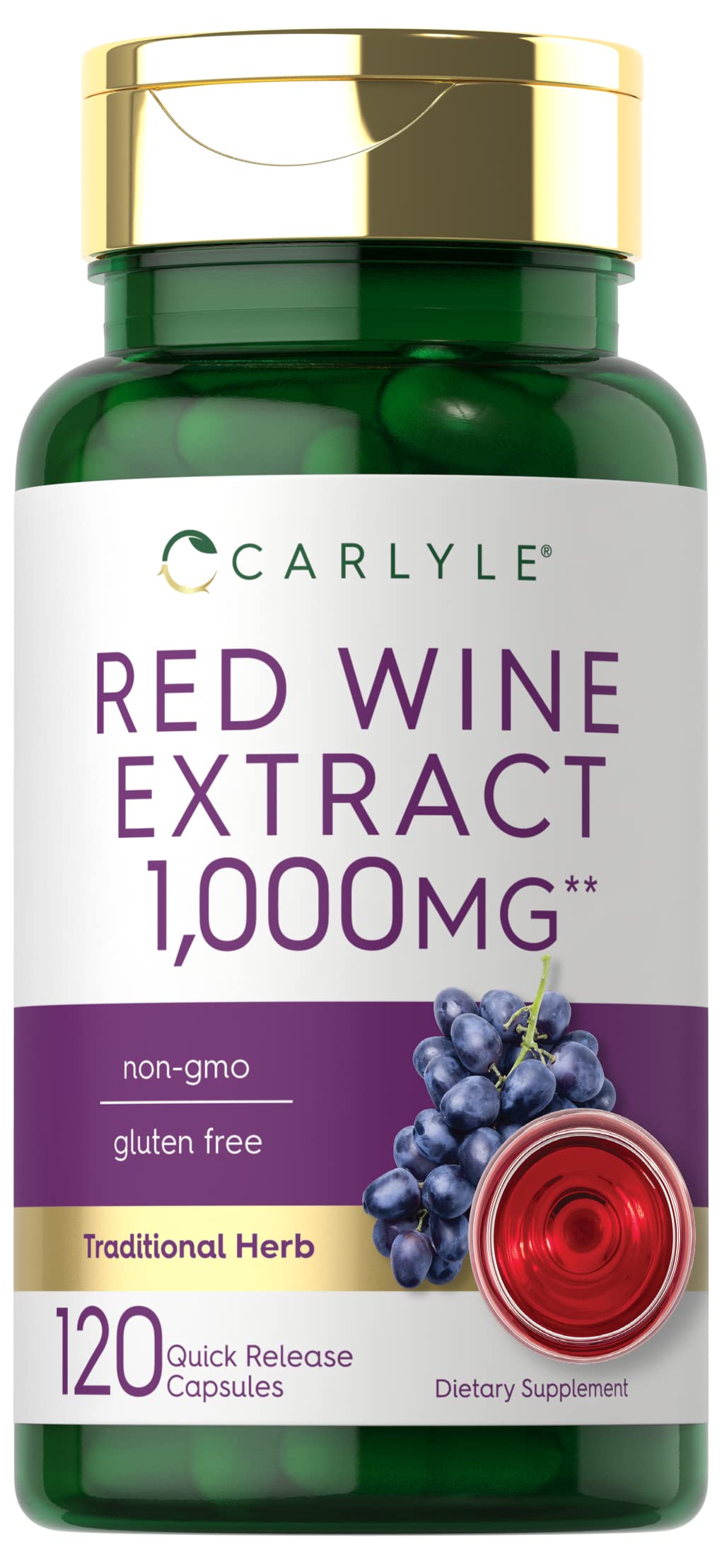 Carlyle Red Wine Extract Capsules 120 Count