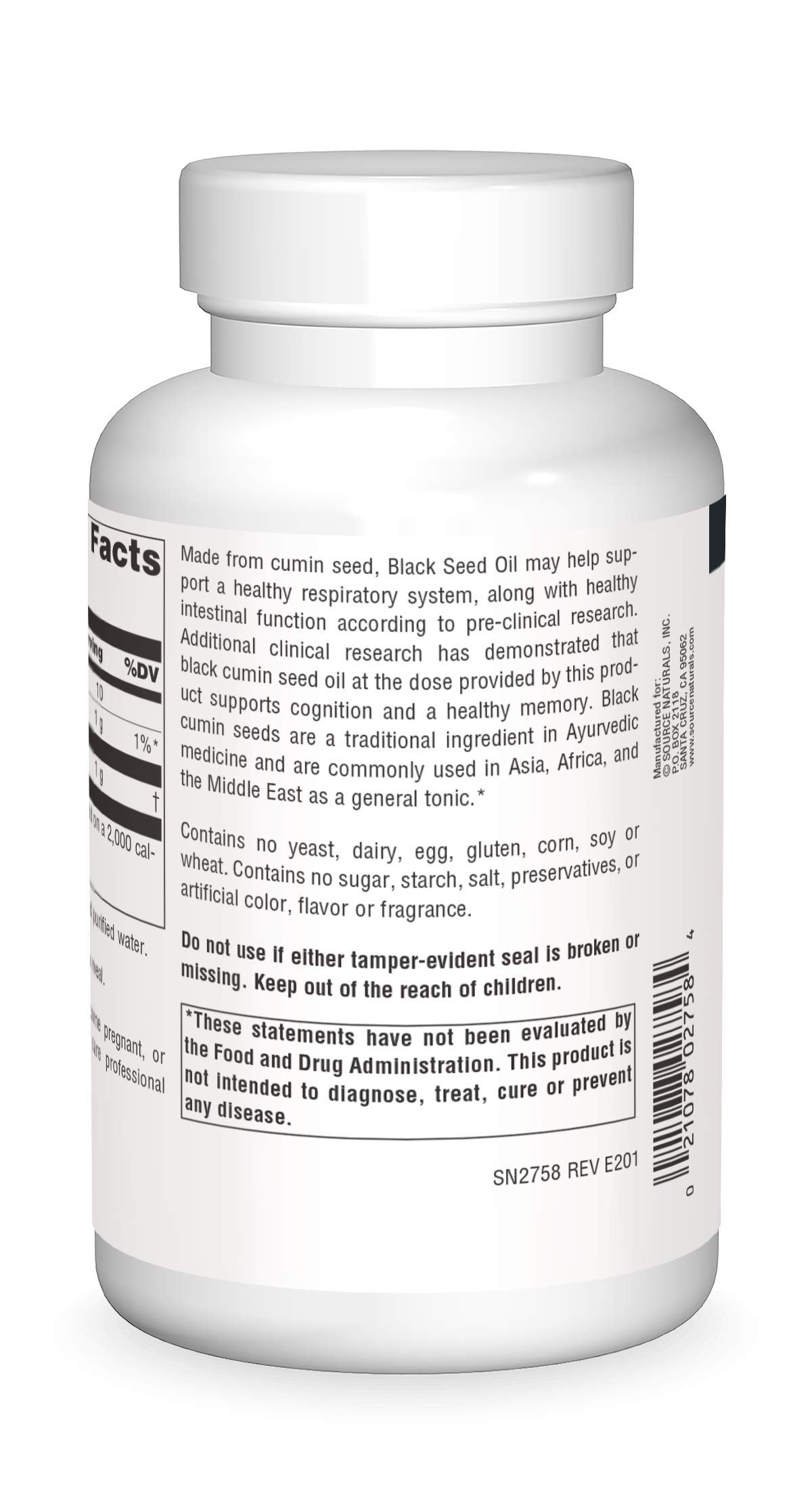 Source Naturals Black Cumin Seed Oil for Respiratory Support Softgel 240