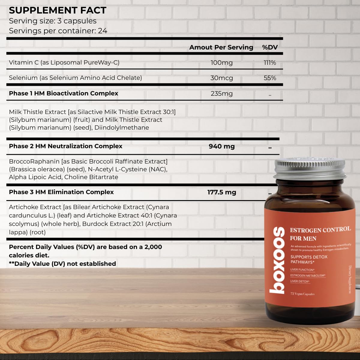 BOXOOS Liver Support & Energy Supplement with Plant-Based Extracts Capsules 72
