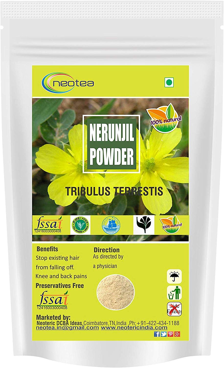 neotea Tribulus Terrestris Nerunjil Powder, 10.58 Ounce