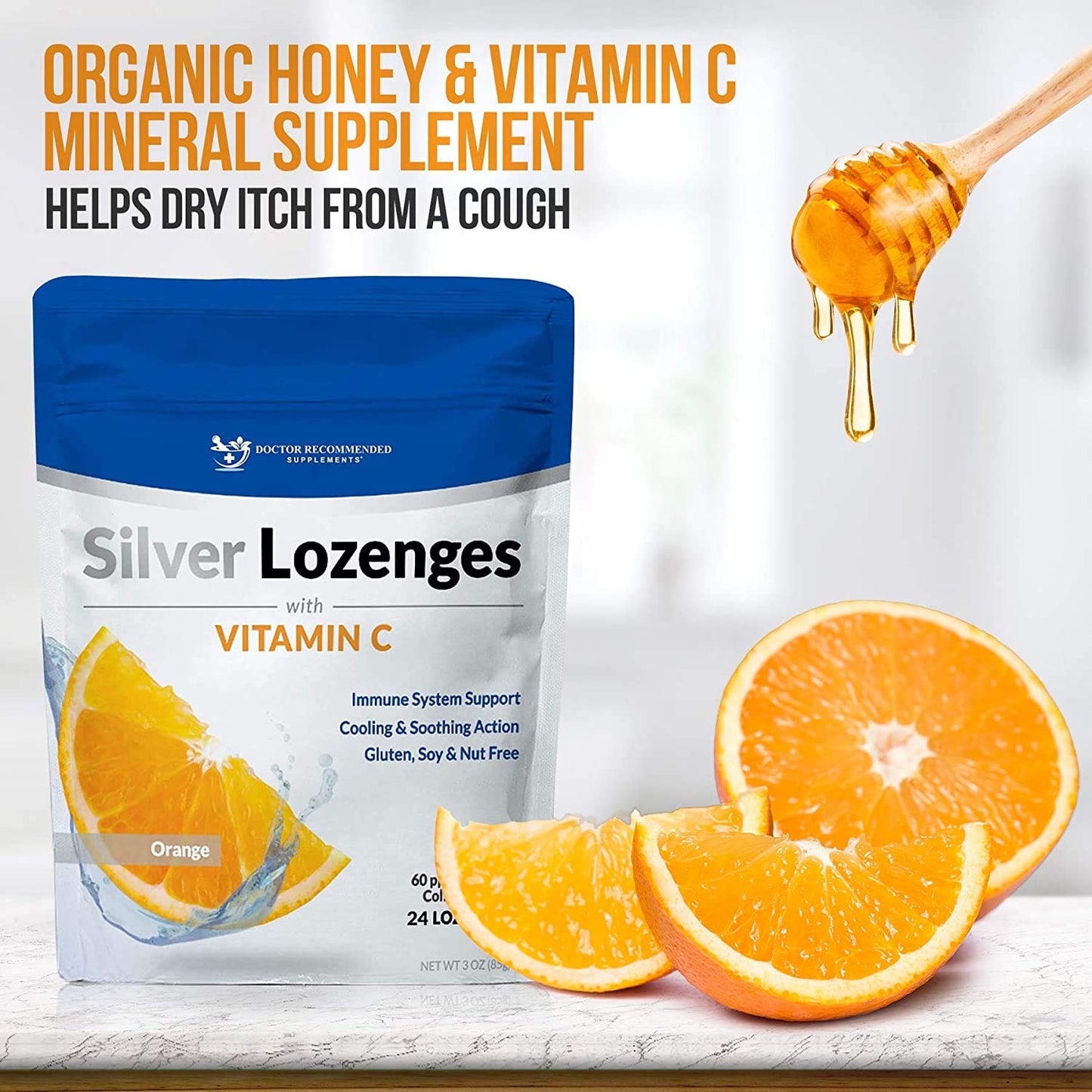 DOCTOR RECOMMENDED SUPPLEMENTS Silver Lozenges with Vitamin C, 48 Count