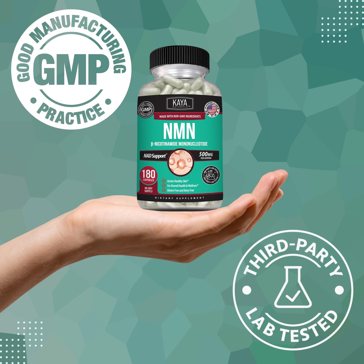 Kaya Naturals NMN 500mg Capsule, 60 Count