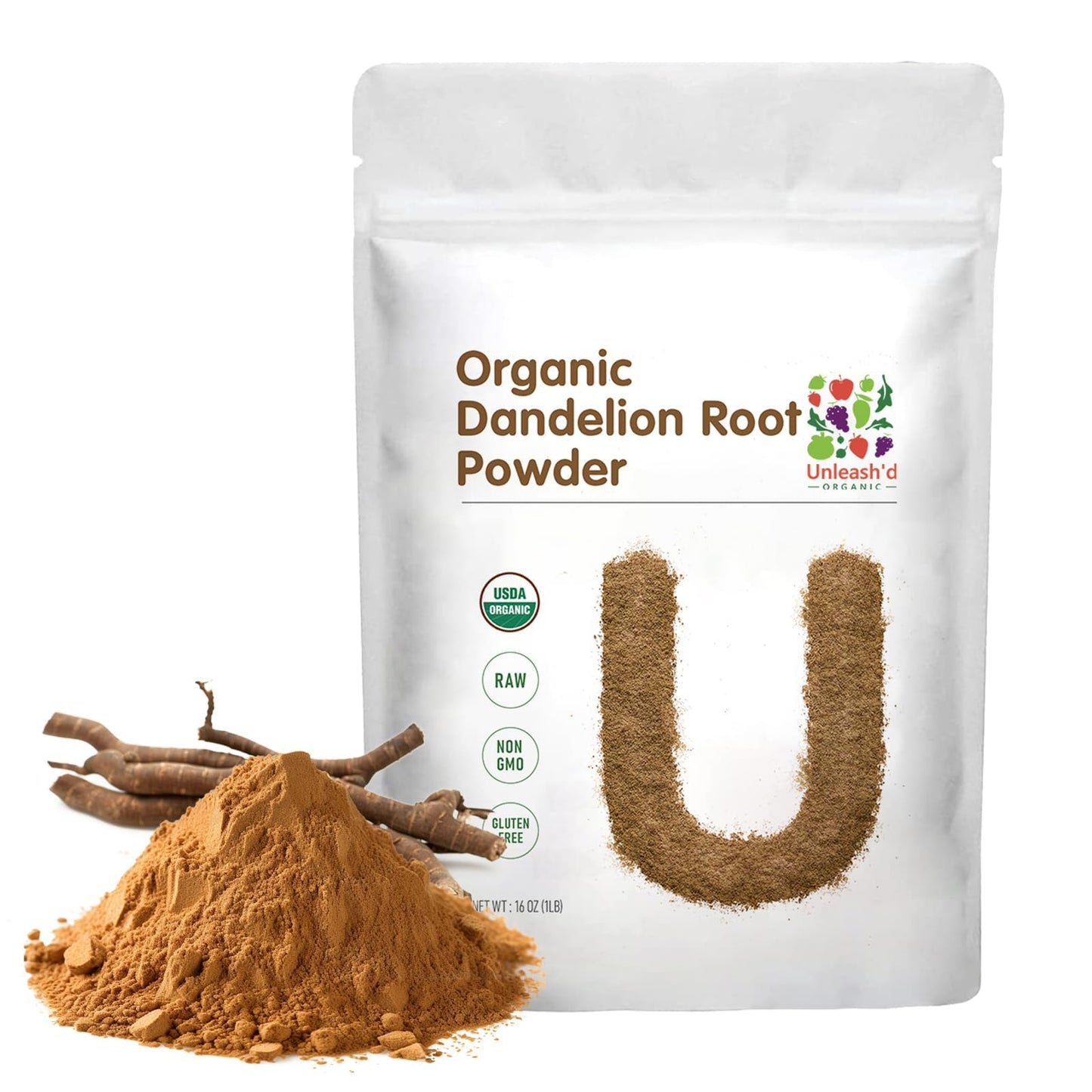 Unleash’d Organic Dandelion Root Powder 16 oz