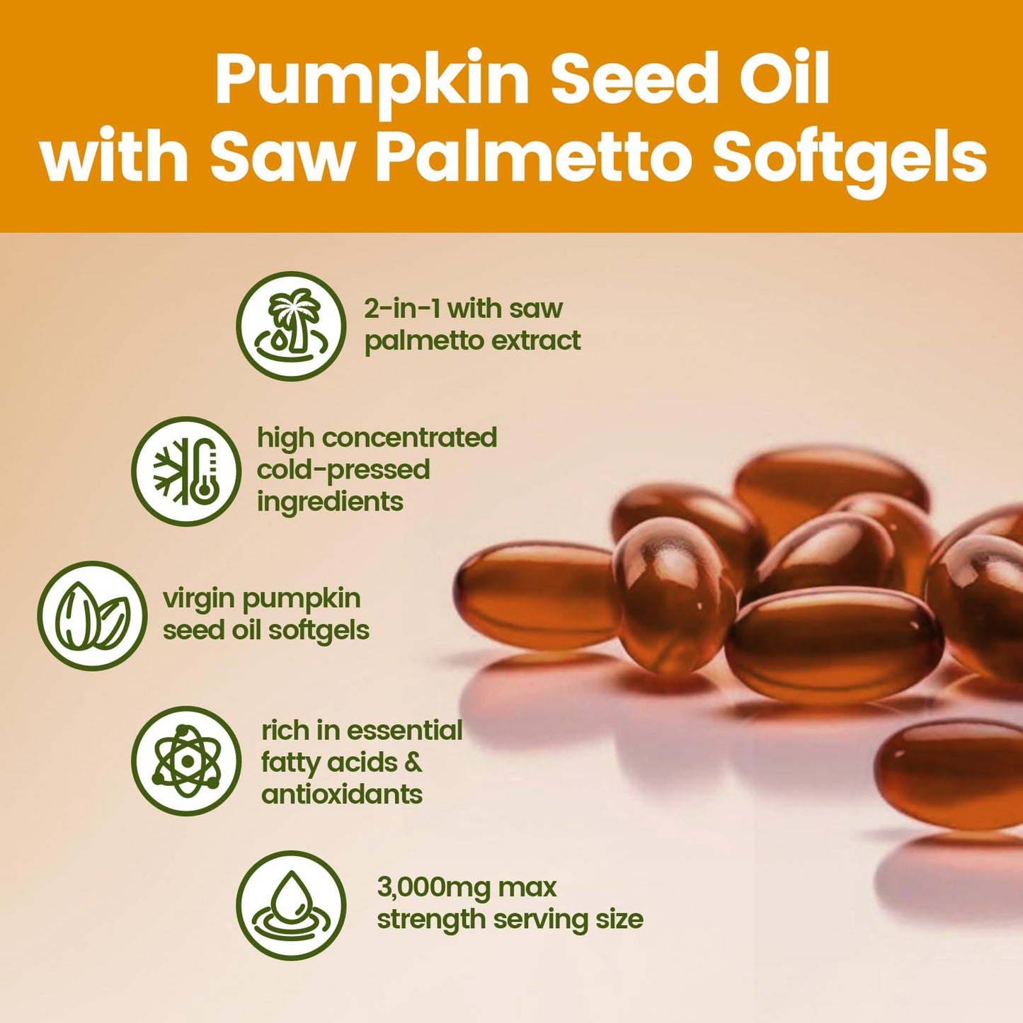 VivoNu Pumpkin Seed Oil with Saw Palmetto Softgels 300