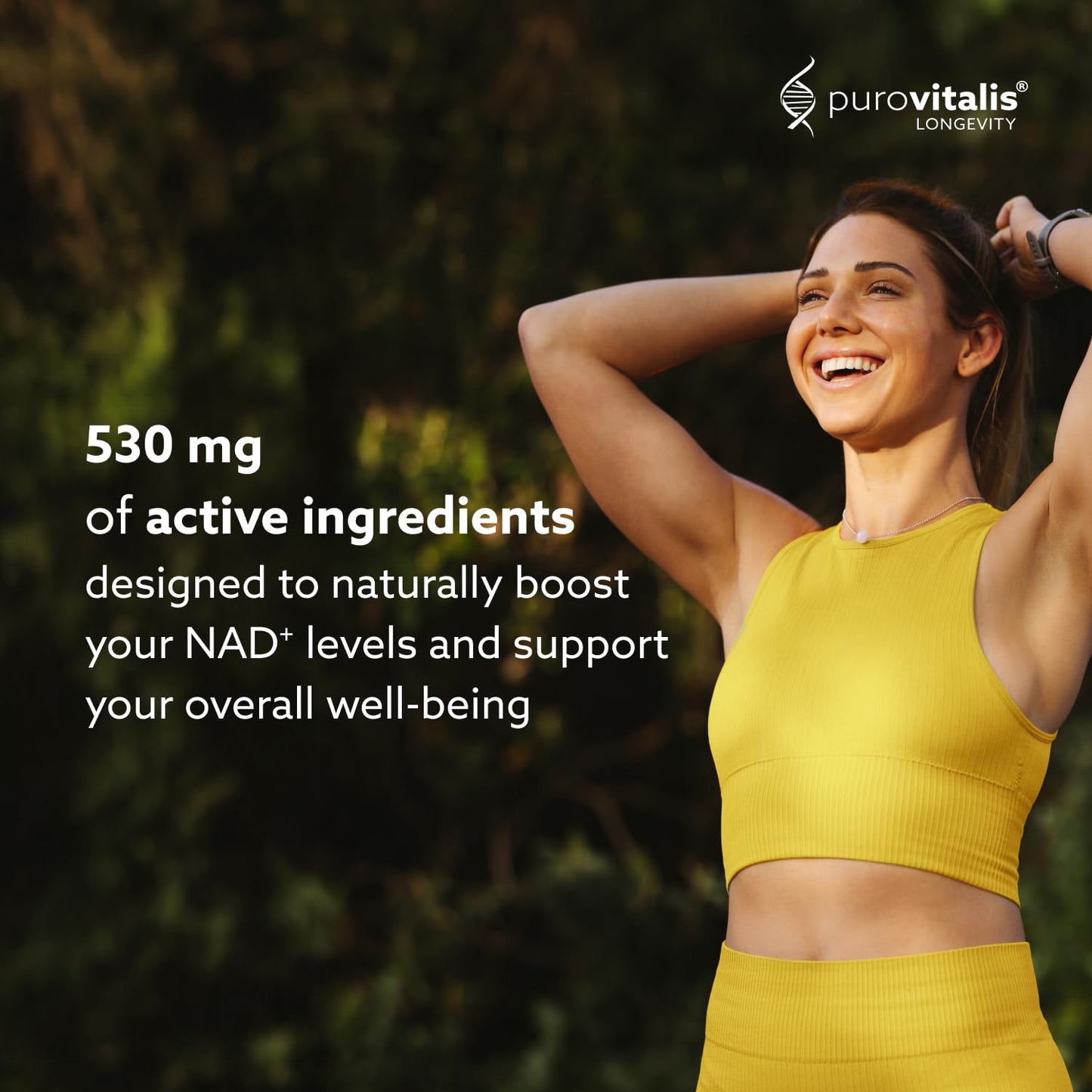 PUROVITALIS NAD+ Supplement with Nicotinamide Riboside (NR), Vitamin B3, PQQ & Anthocyanin, Cellular Energy Booster Capsules, 30 Capsules