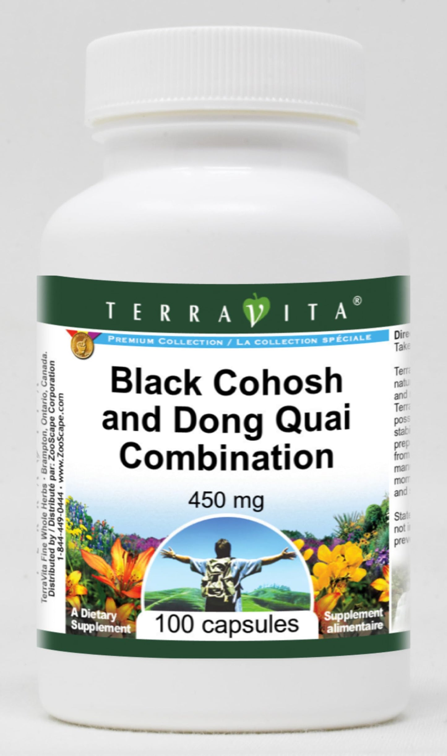 Terravita Black Cohosh and Dong Quai Combination Capsules, 450 mg, 300 Capsules