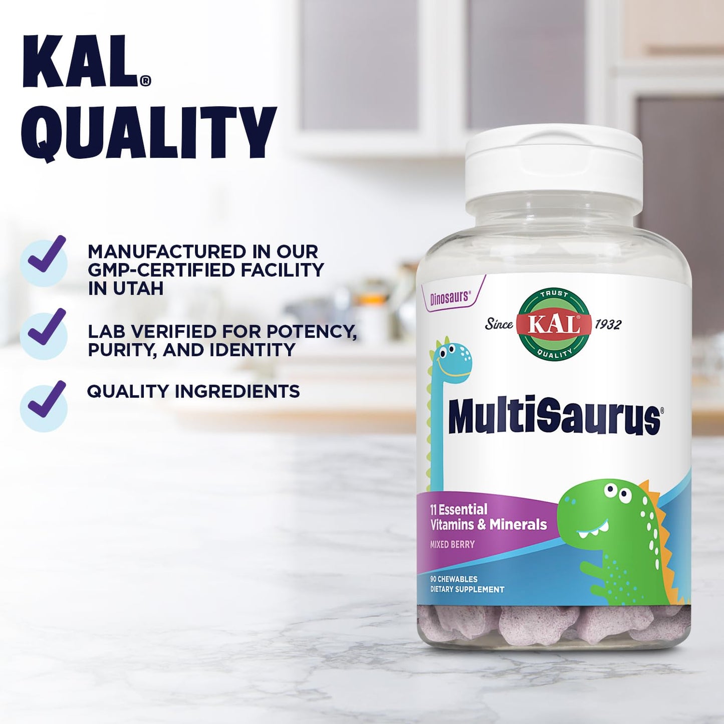 KAL MultiSaurus Kids Complete Multivitamin Chewables 90 Count