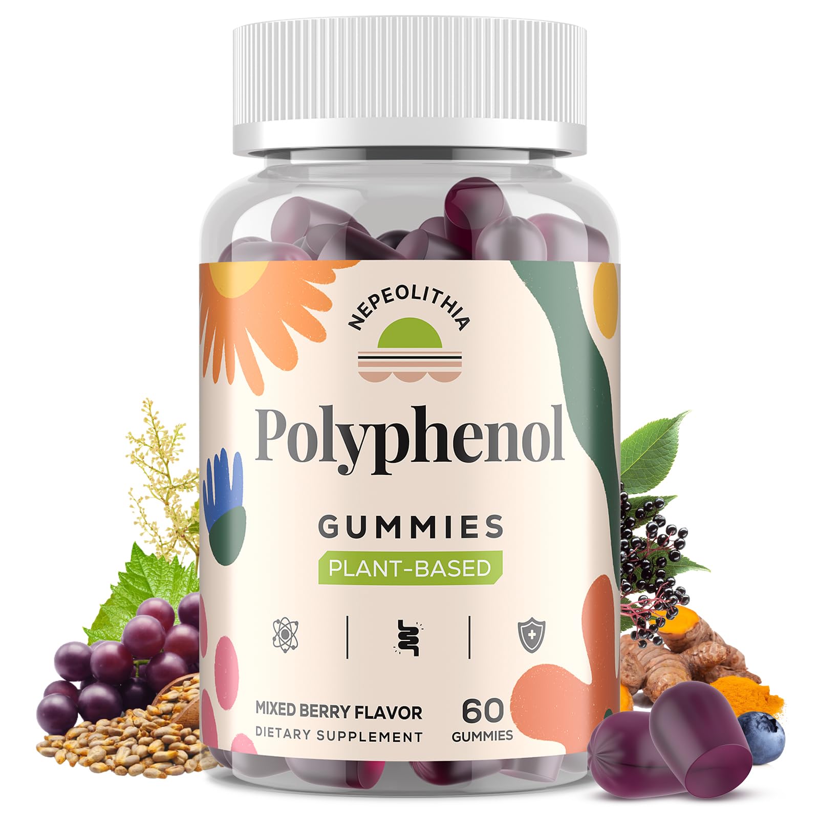 Nepeolithia Polyphenol Gummies, 60 Count