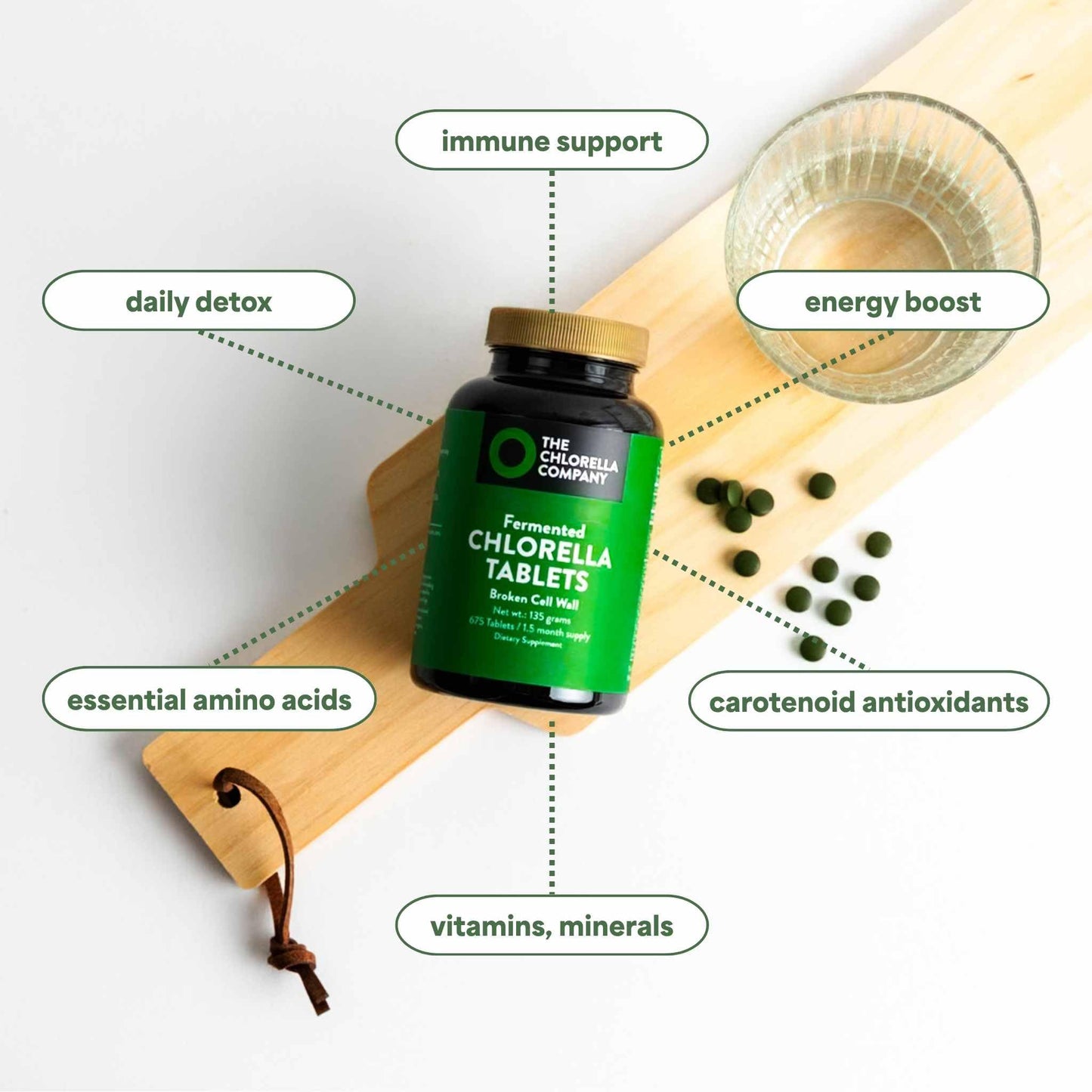 The Chlorella Company Fermented Chlorella Tablets, 675 Tablets