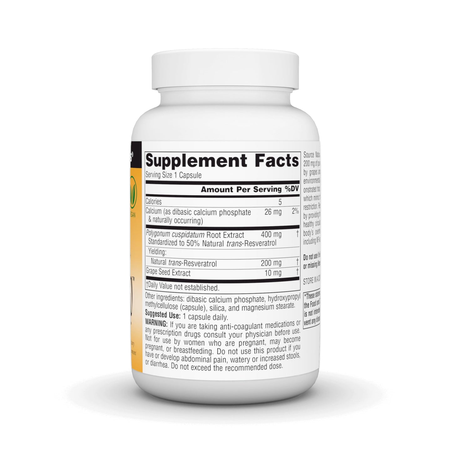 Source Naturals Resveratrol 200 mg Capsule, 120 Count