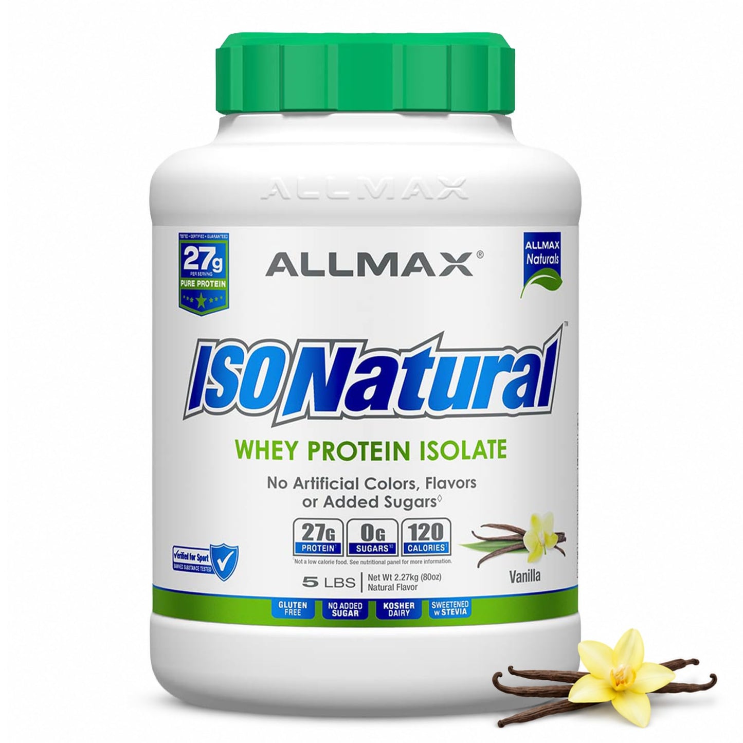 ALLMAX ISONATURAL Whey Protein Isolate Powder Vanilla 80 Servings