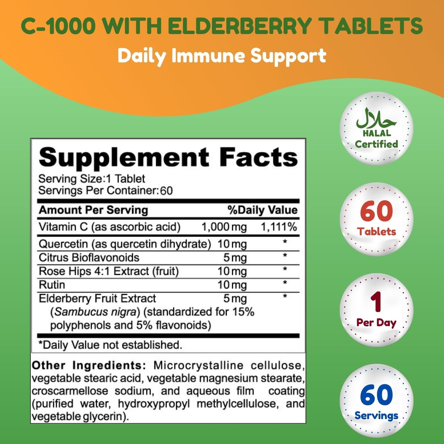 SHIFAA NUTRITION Vitamin C-1000mg Tablets, 60 Count