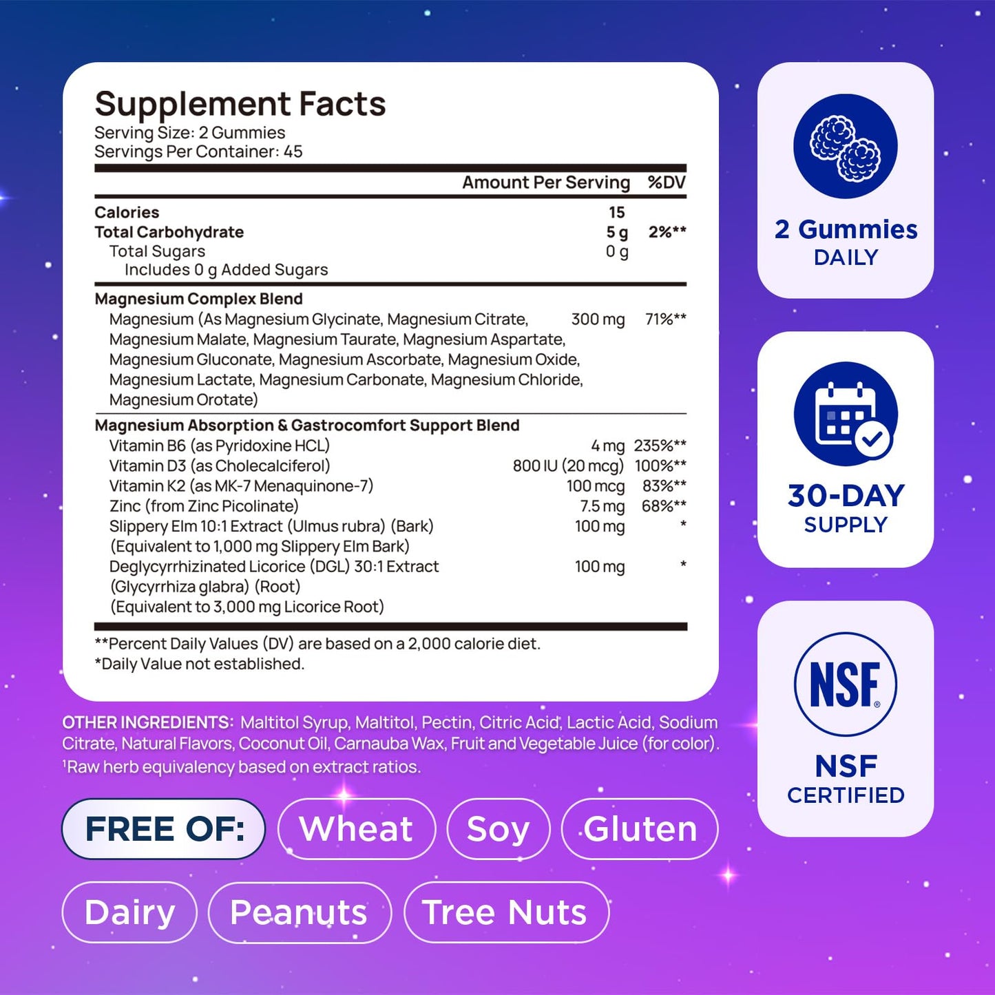 Selerb 18 in 1 Magnesium Complex Gummy, 90 Count