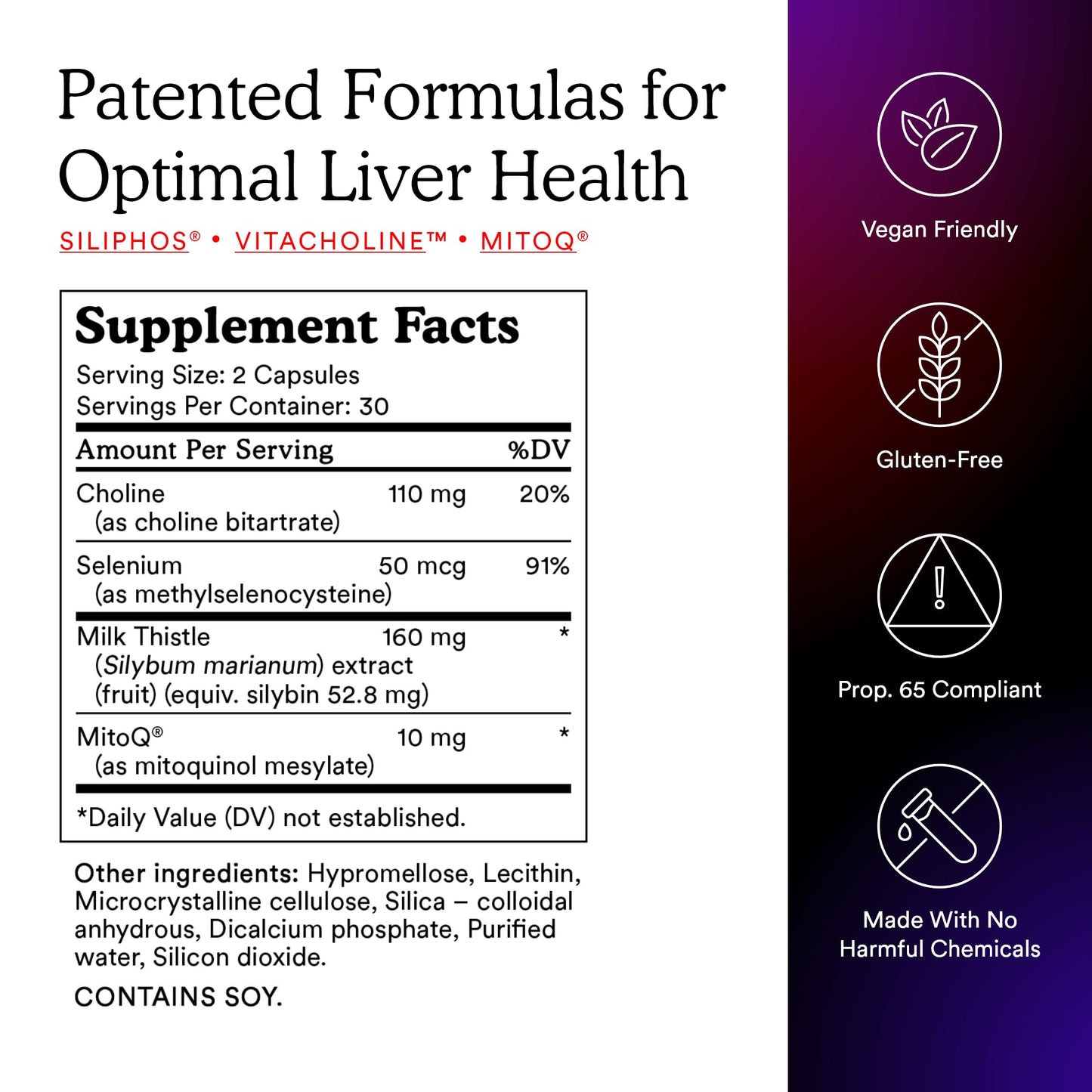 MitoQ +Liver Advanced Liver Supplement with Milk Thistle, Choline & Selenium, Capsules, 60 Count