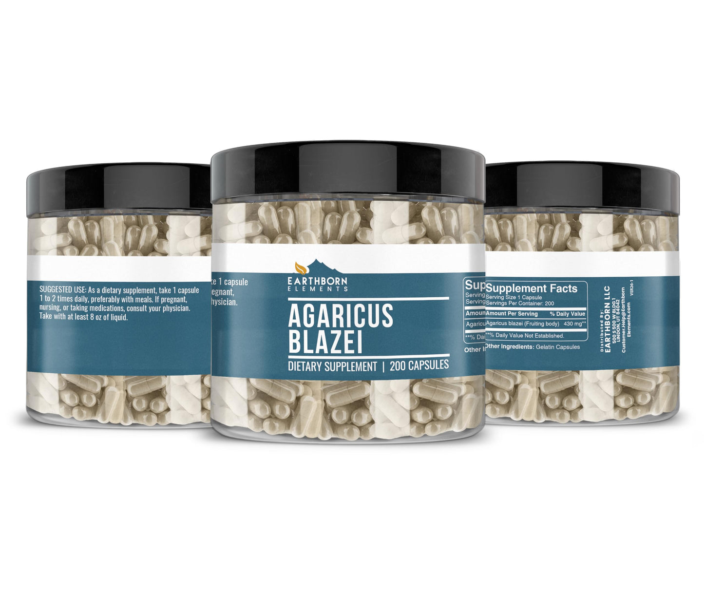 Earthborn Elements Agaricus Blazei Capsules 200 Count