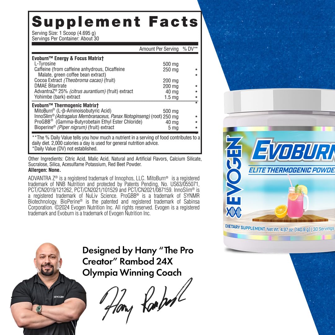 Evogen Evoburn Thermogenic Fat Burner Powder 5 oz