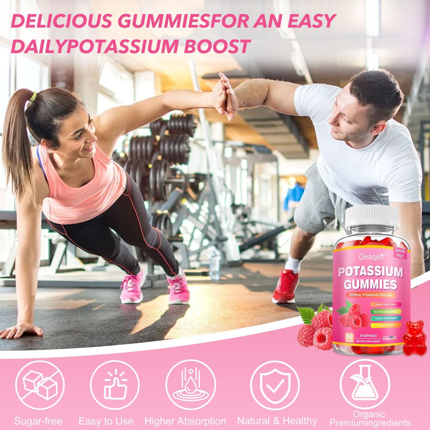 Oeaqeff Potassium Gummies Gummy 60 Count