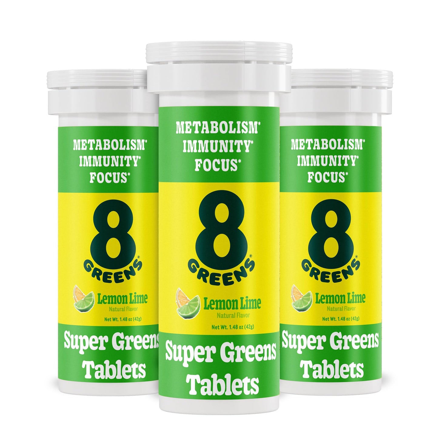 8G Daily Greens Effervescent Tablets, Lemon Lime, 30 Count