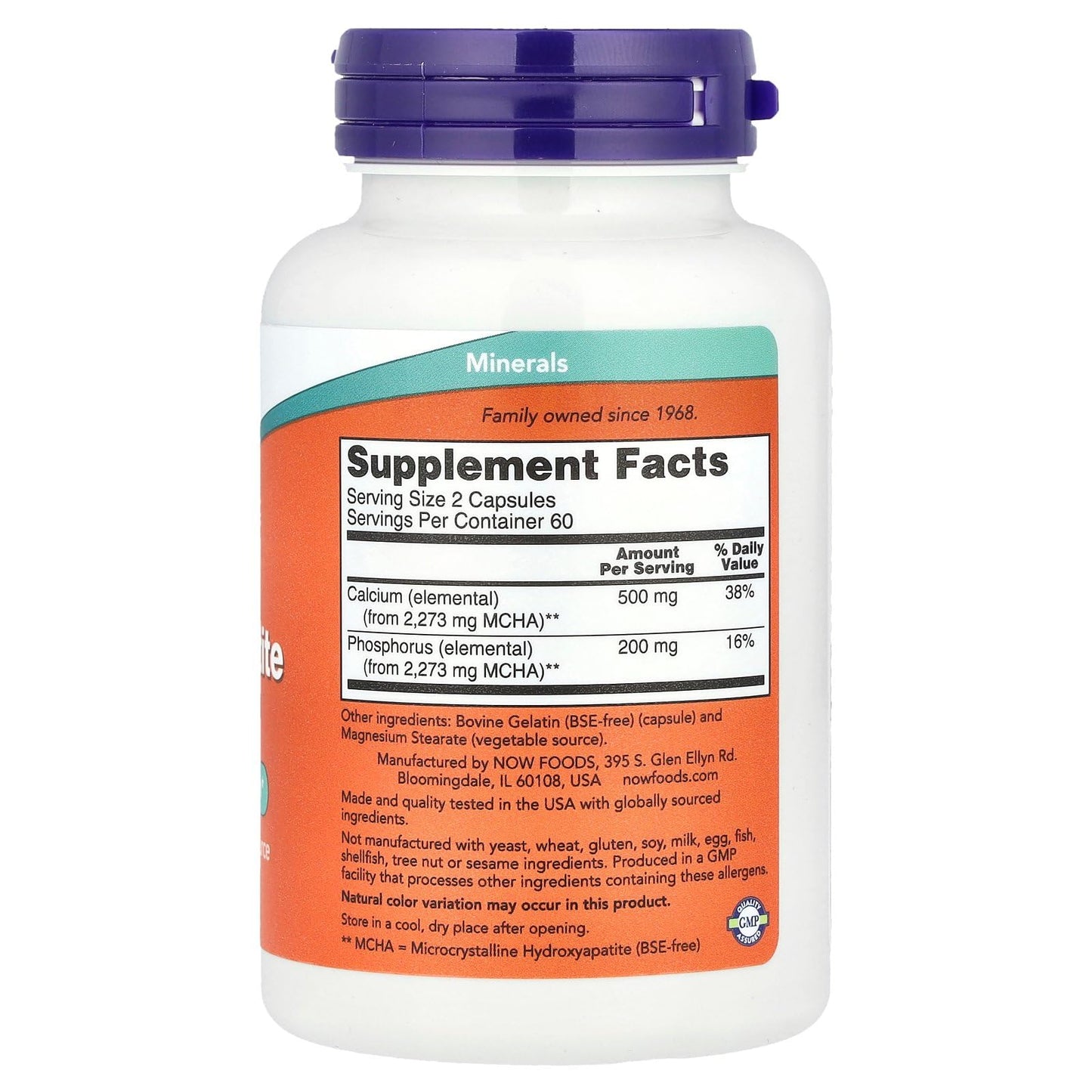 NOW Foods Calcium Hydroxyapatite Capsules 120 Capsules