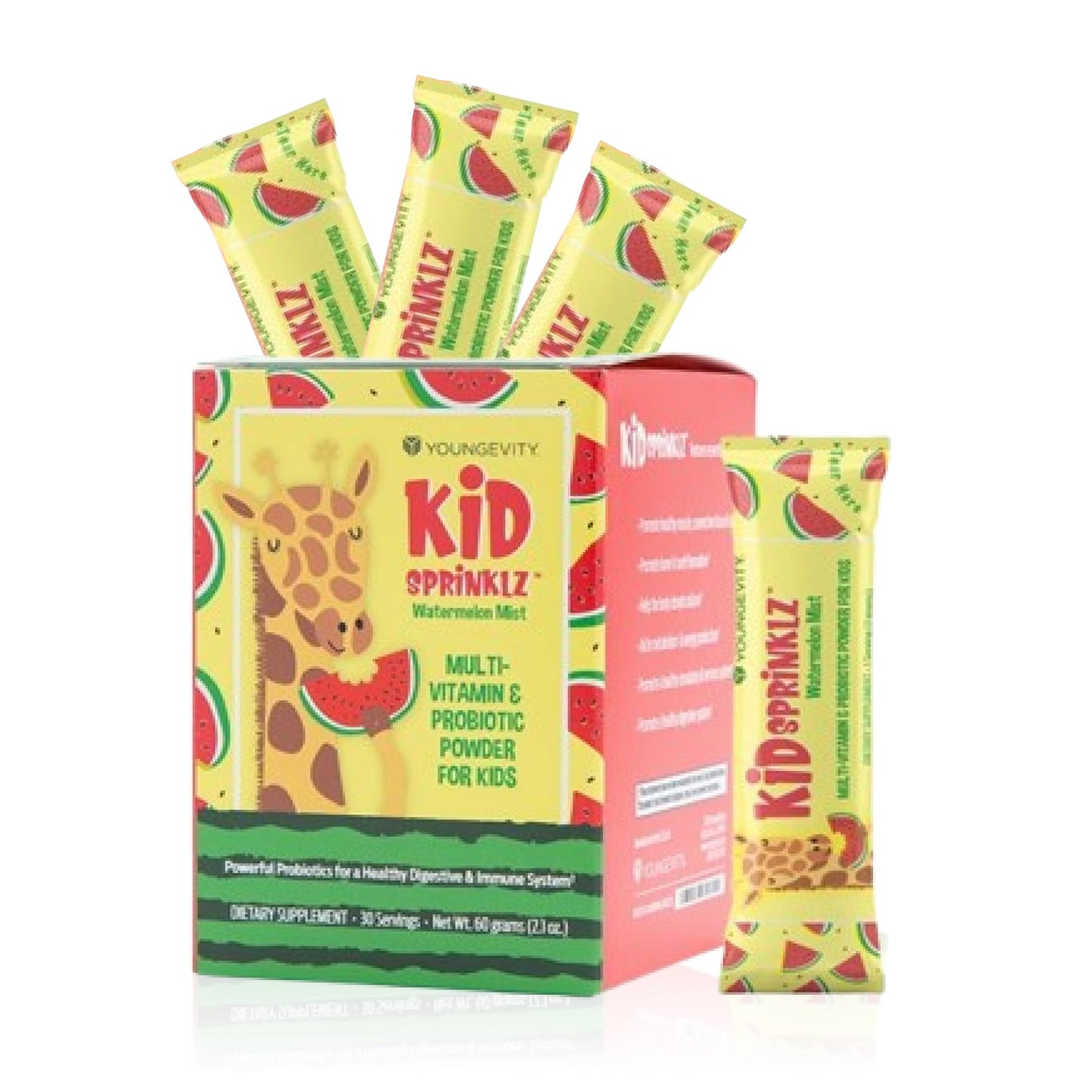 Youngevity Kidsprinklz Watermelon Mist Multivitamin Powder, 2.1 Ounce
