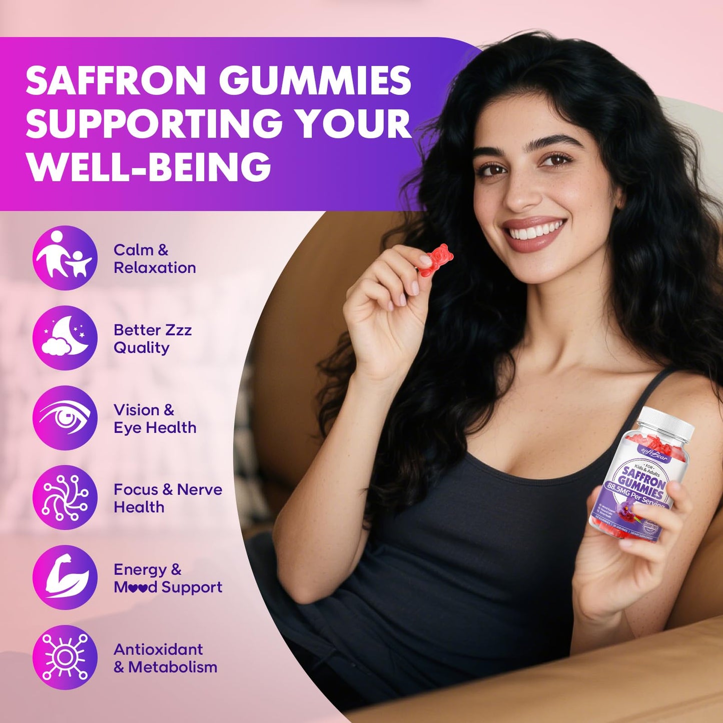 softbear Saffron Gummies Gummy 60 Count