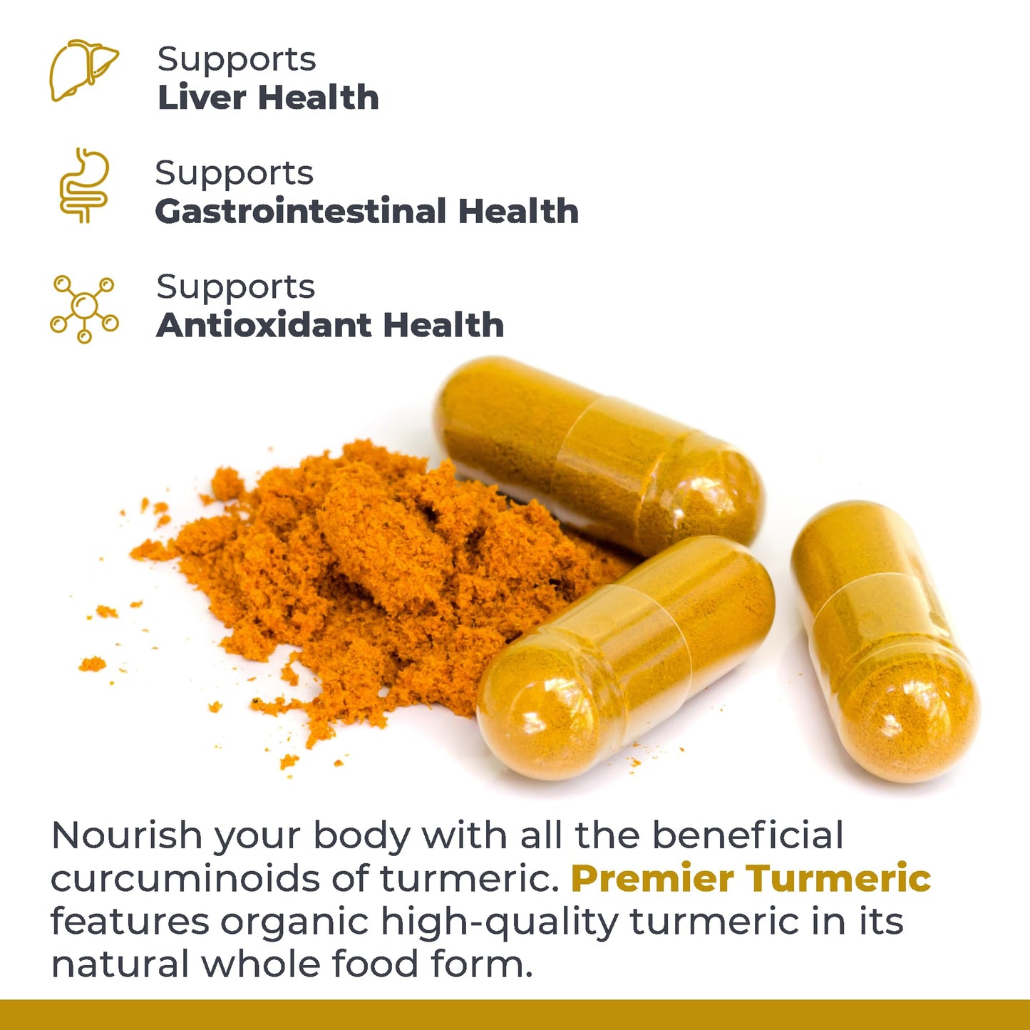 Premier Research Labs Turmeric Capsules - Turmeric Curcumin Supplement, Liver Support, 500 mg Curcuma Per Capsule, 60 Capsules