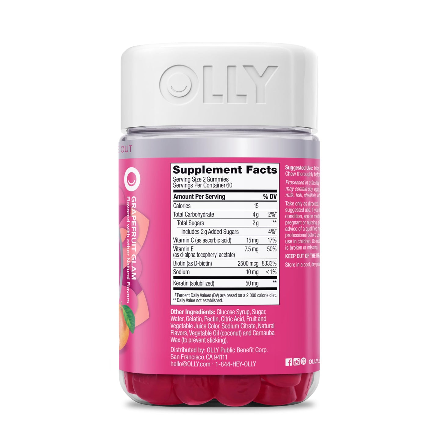 OLLY Hair Skin and Nails Gummies, 240 Gummies