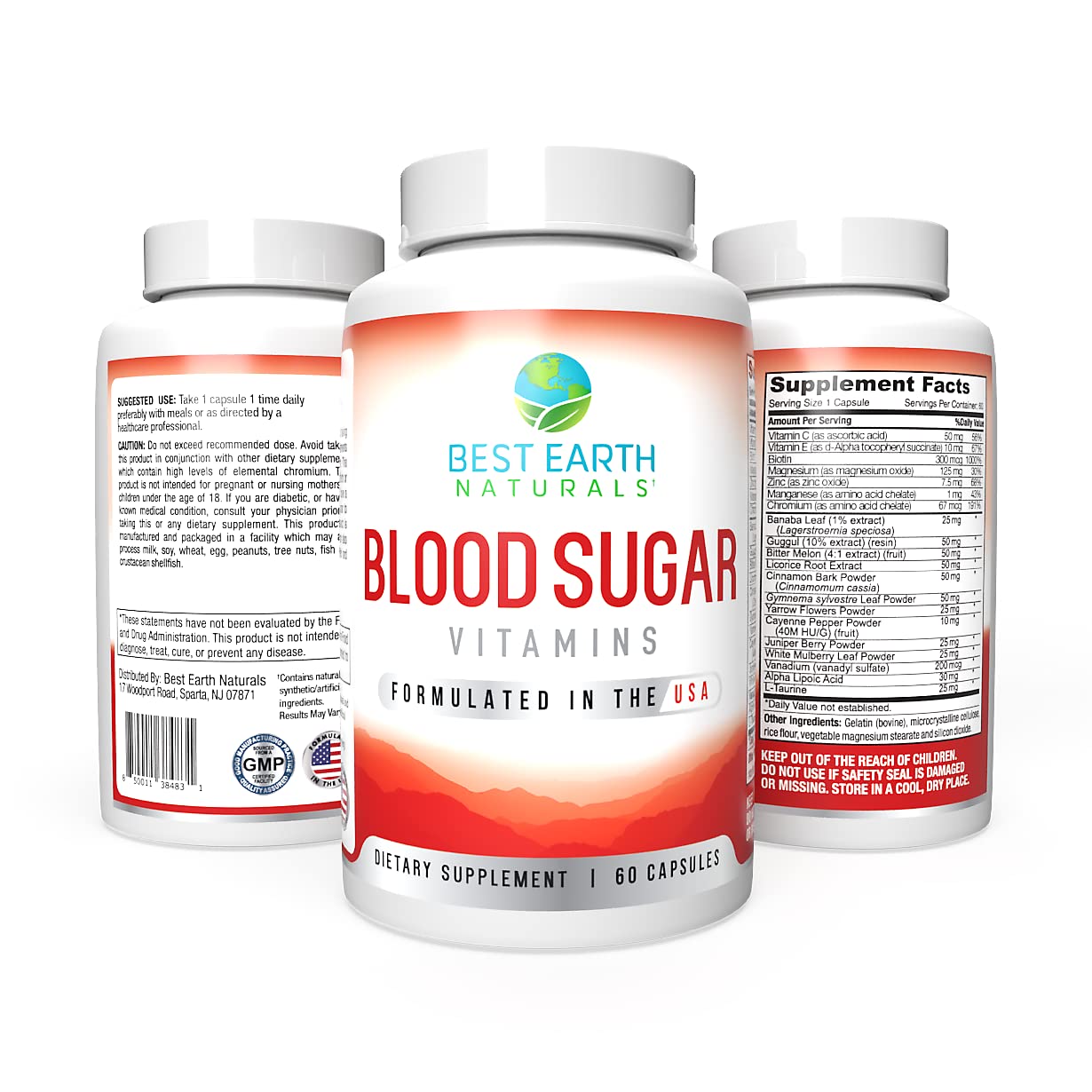 Best Earth Naturals Blood Sugar Vitamins 60 Capsules