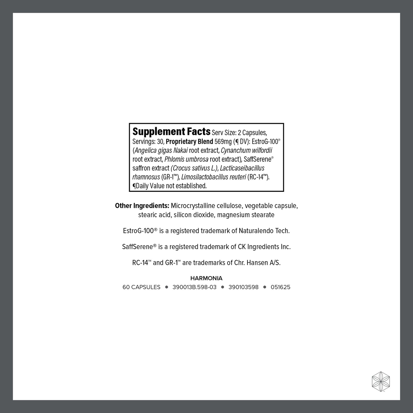 Isagenix Harmonia Hormone-Free, Multi-Sympton Menopause Support, 60 Capsules