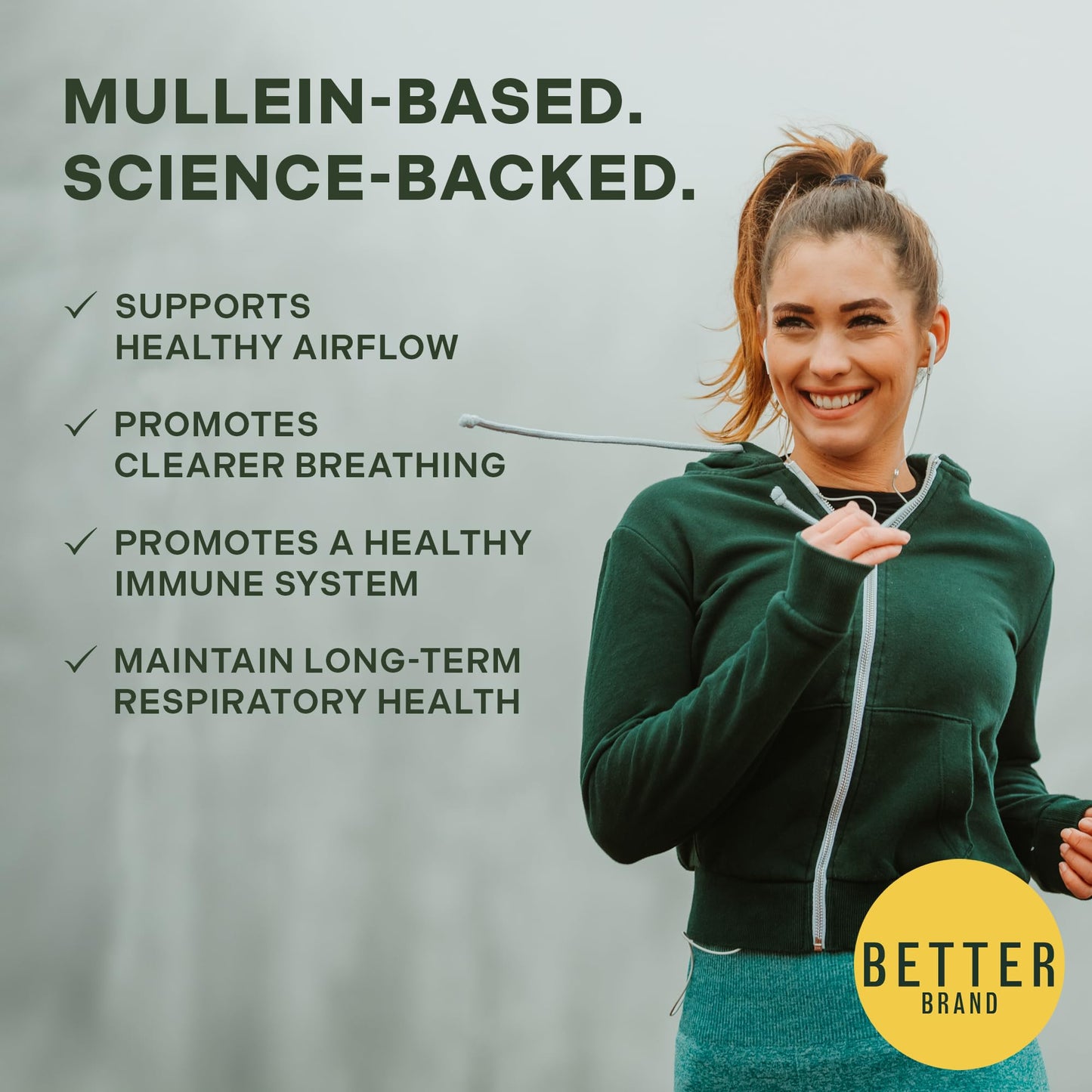 Betterbrand Mullein Chewable Gummies for Lung Cleanse and Detox, 180 Gummies
