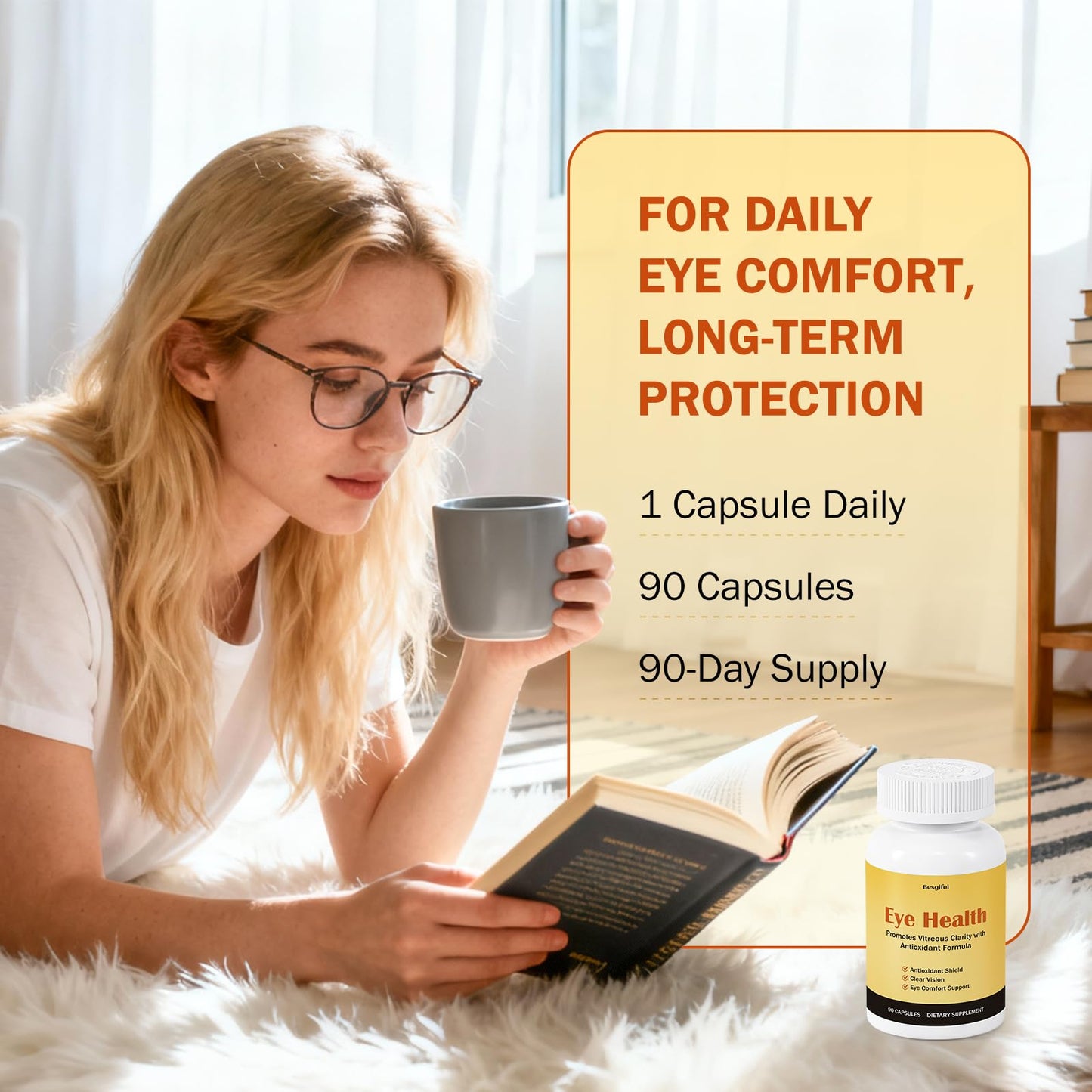 Besgiful Eye Supplement for Vitreous Health Capsules, 90