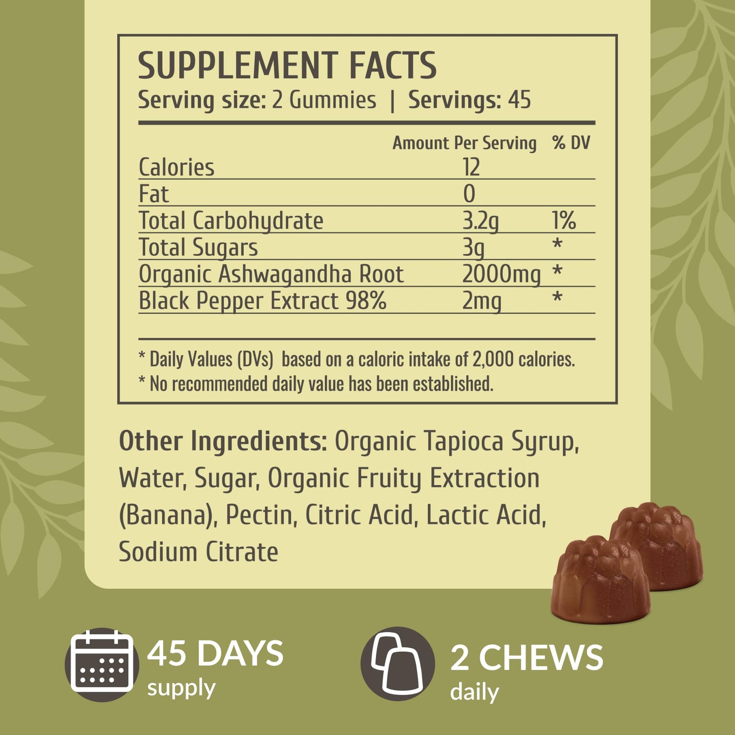 HERBAMAMA Ashwagandha Gummies 90 Count